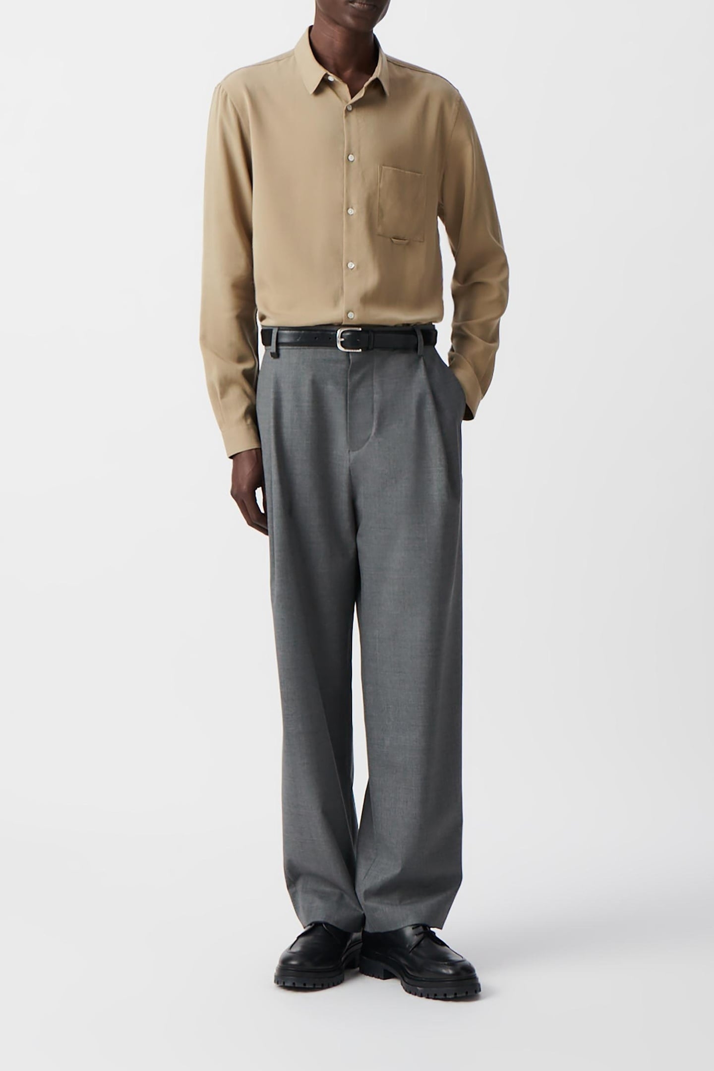 BEIGE LYOCELL® LENZING™ ECOVERO™ REGULAR SHIRT 1