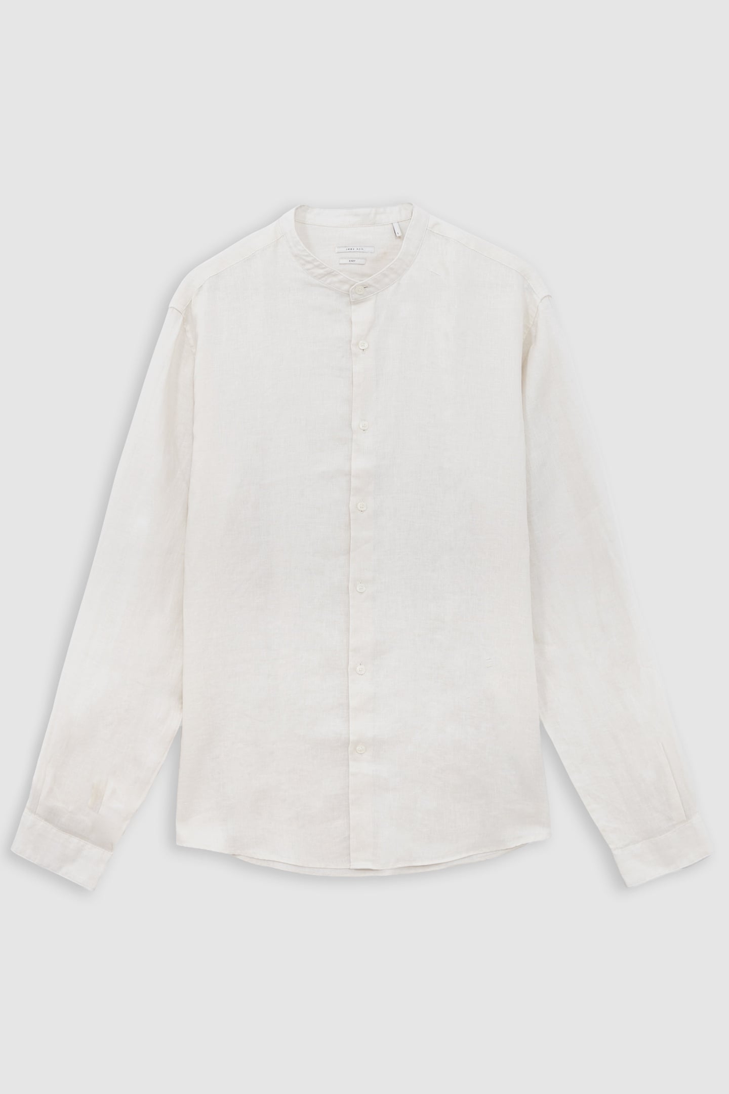CHALK LINEN REGULAR SHIRT WITH MANDARIN COLLAR 4