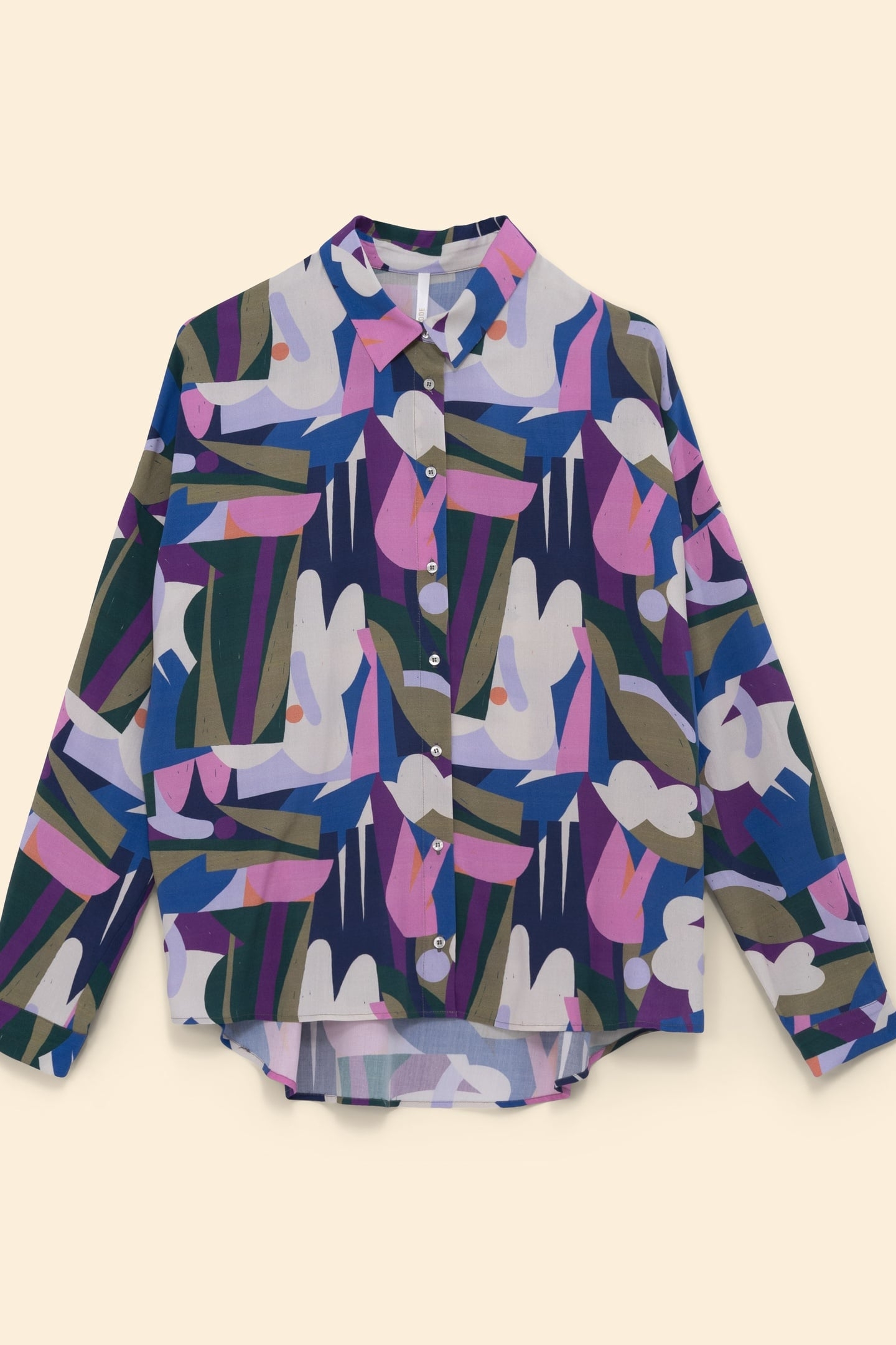 BEIGE SHIRT WITH GRAPHIC FLORAL PRINT MULTICO 5