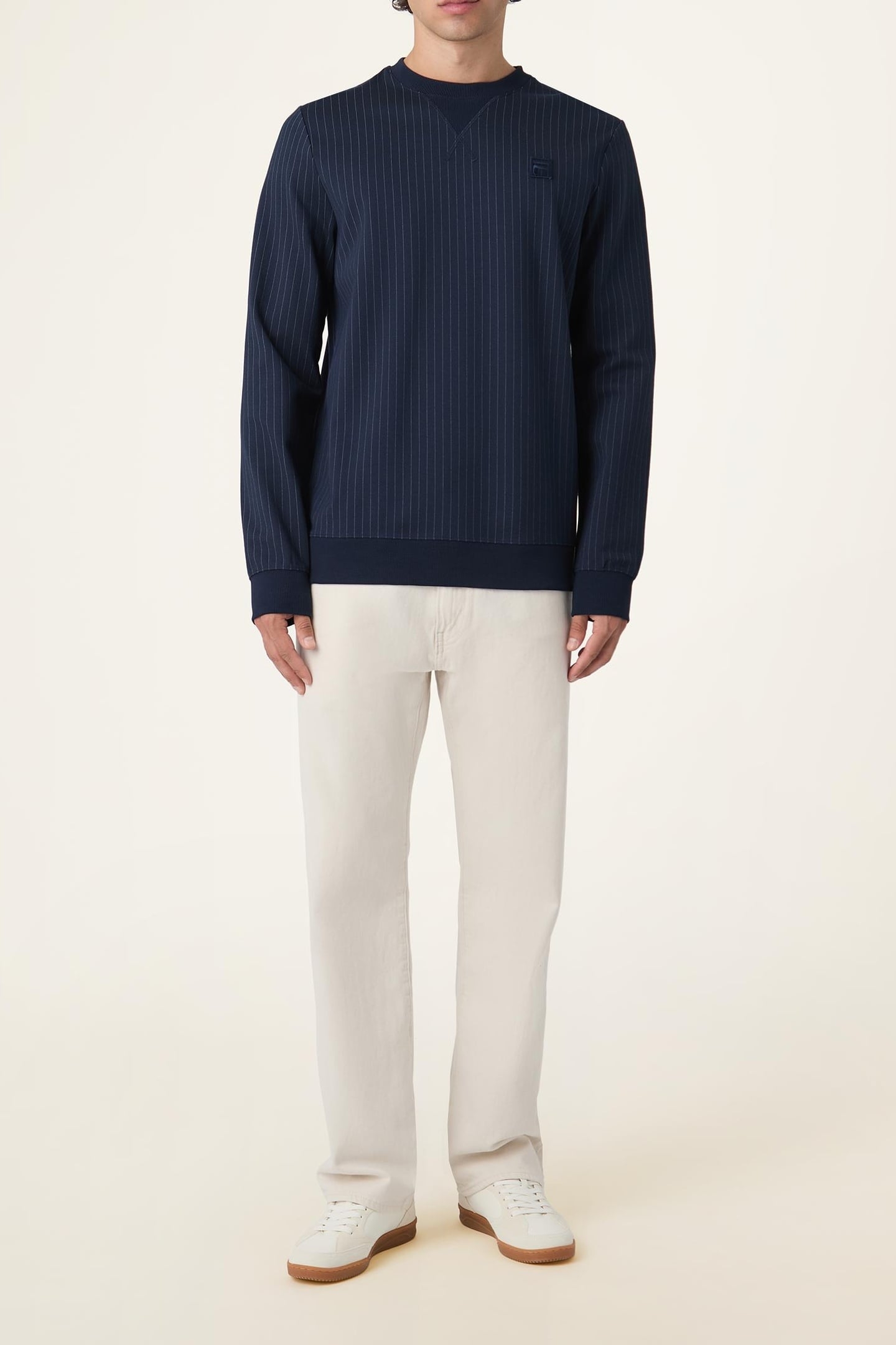 BRERA REGULAR PINSTRIPED CREWNECK SWEATSHIRT BLACK 3