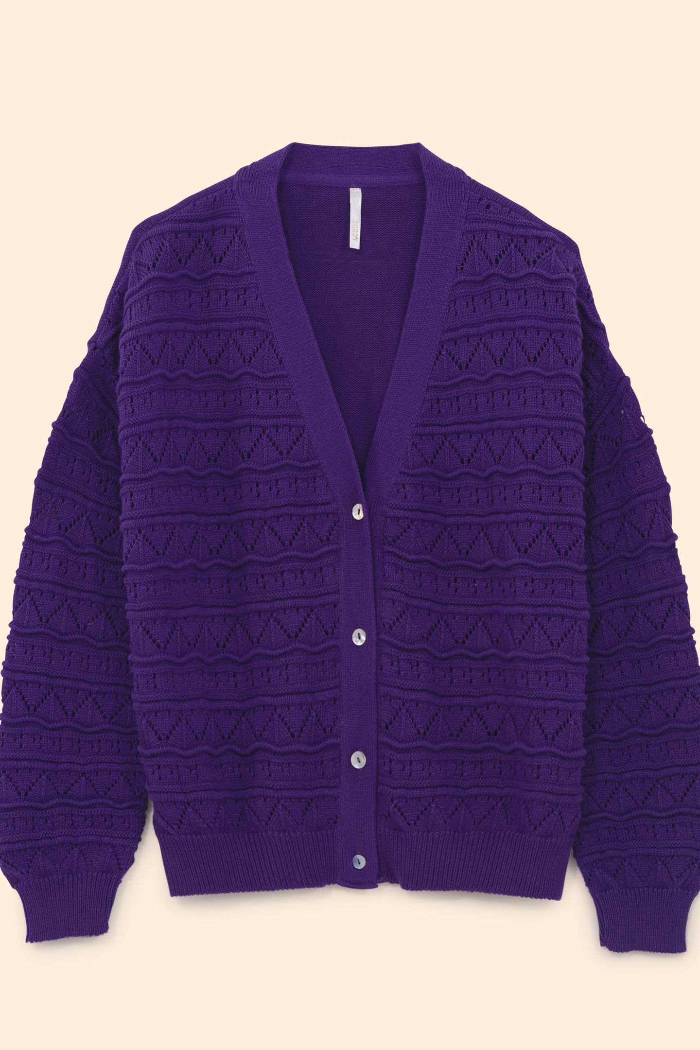 FANCY OPENWORK PURPLE CARDIGAN INK 8