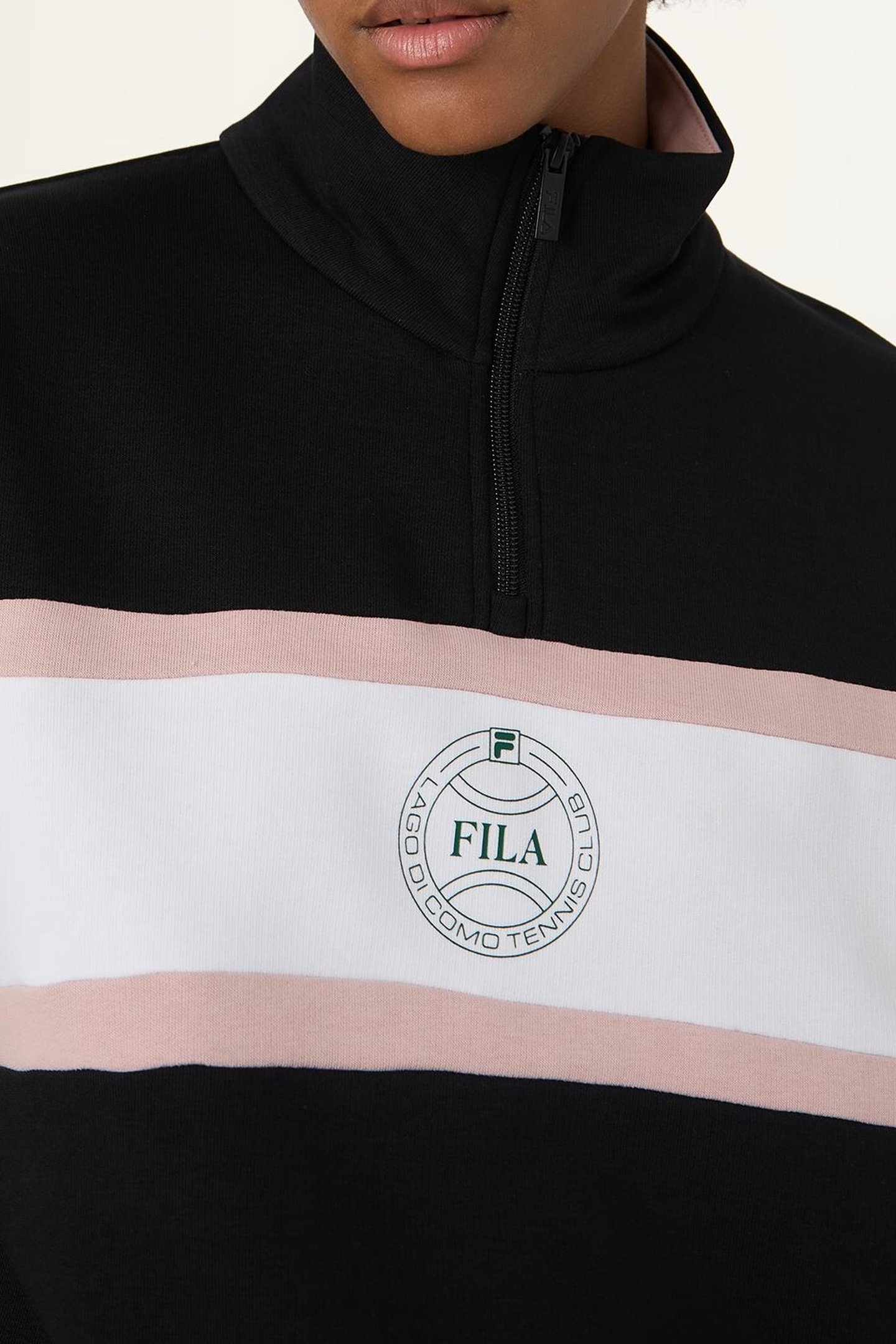 PARELLA RELAXED HALF-ZIP SWEATSHIRT BLACK-BRIGHT WHITE 6