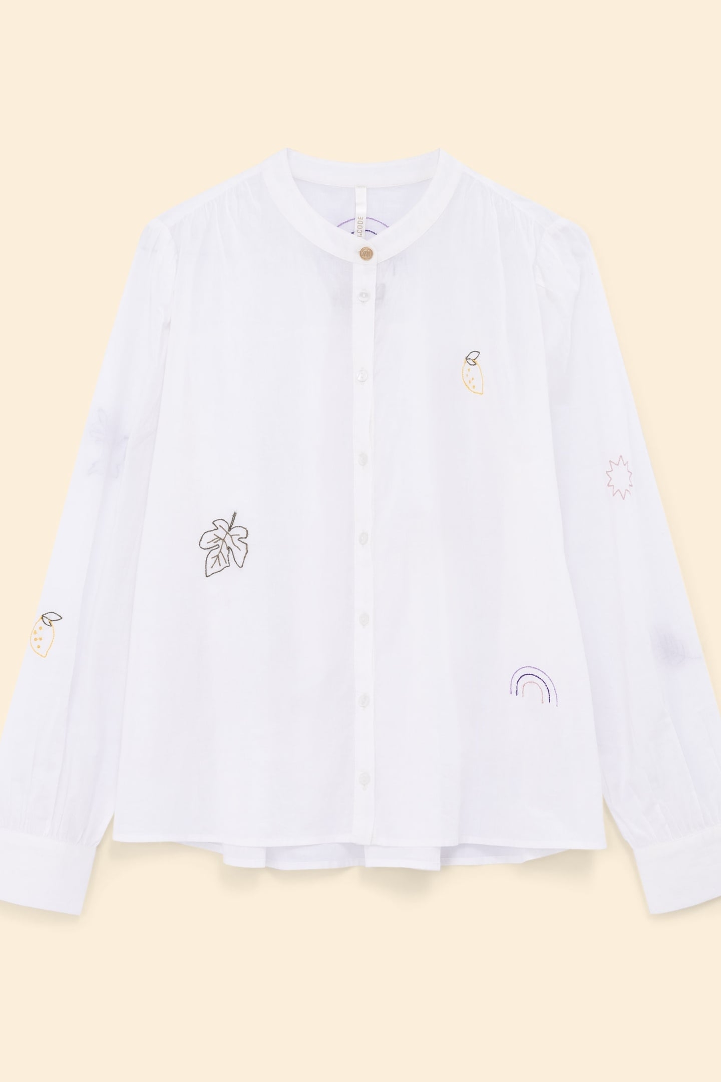 WHITE SHIRT WITH COLORED EMBROIDERY OFF-WHITE 7