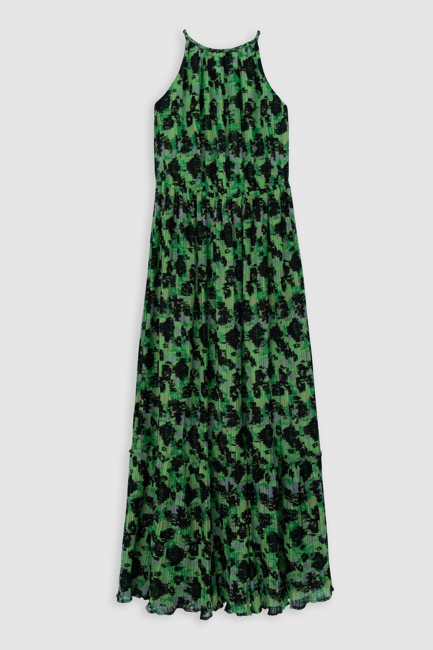 GREEN LONG DRESS, ABSTRACT PRINT 5