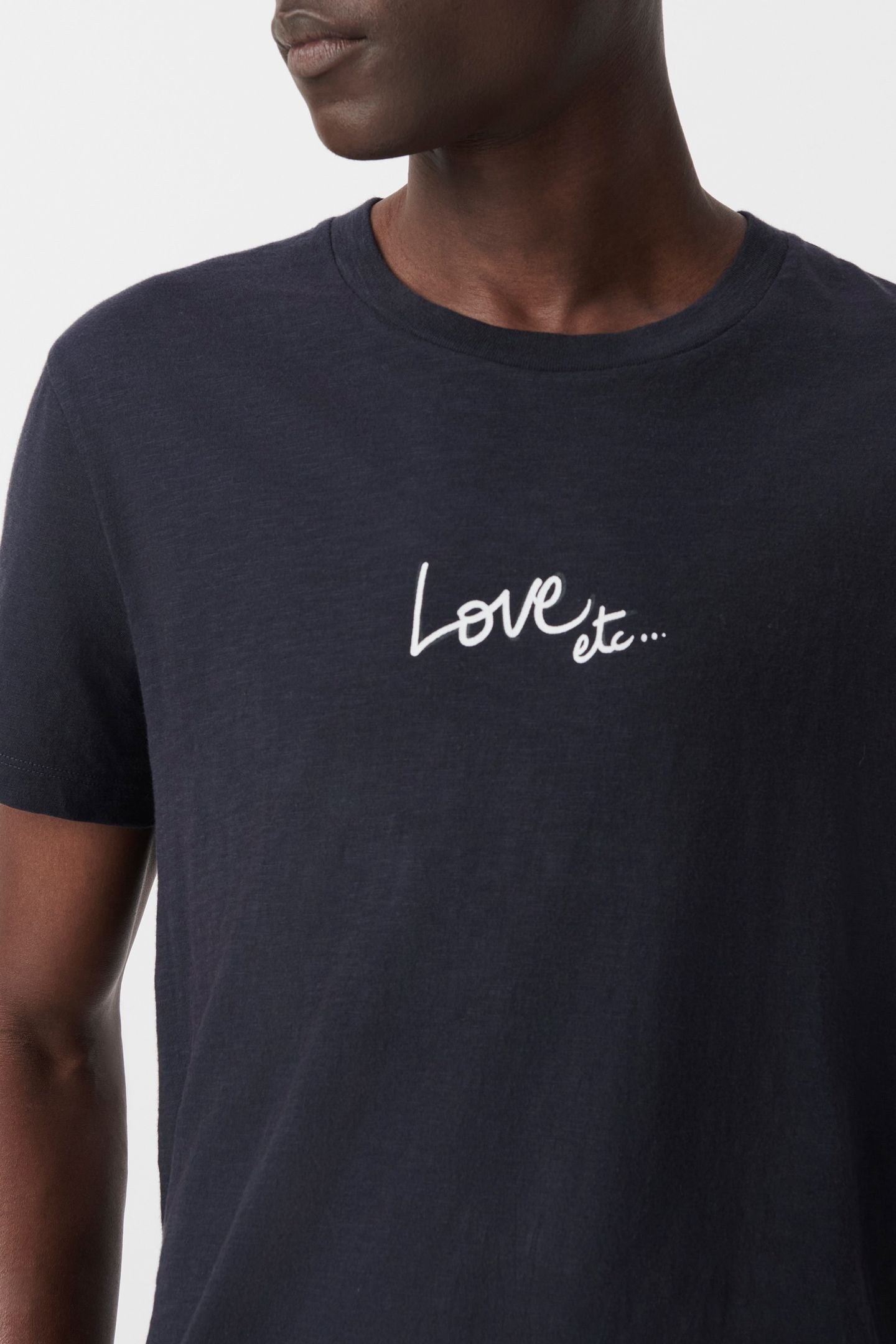 NAVY ORGANIC COTTON T-SHIRT WITH LOVE SLOGAN 3