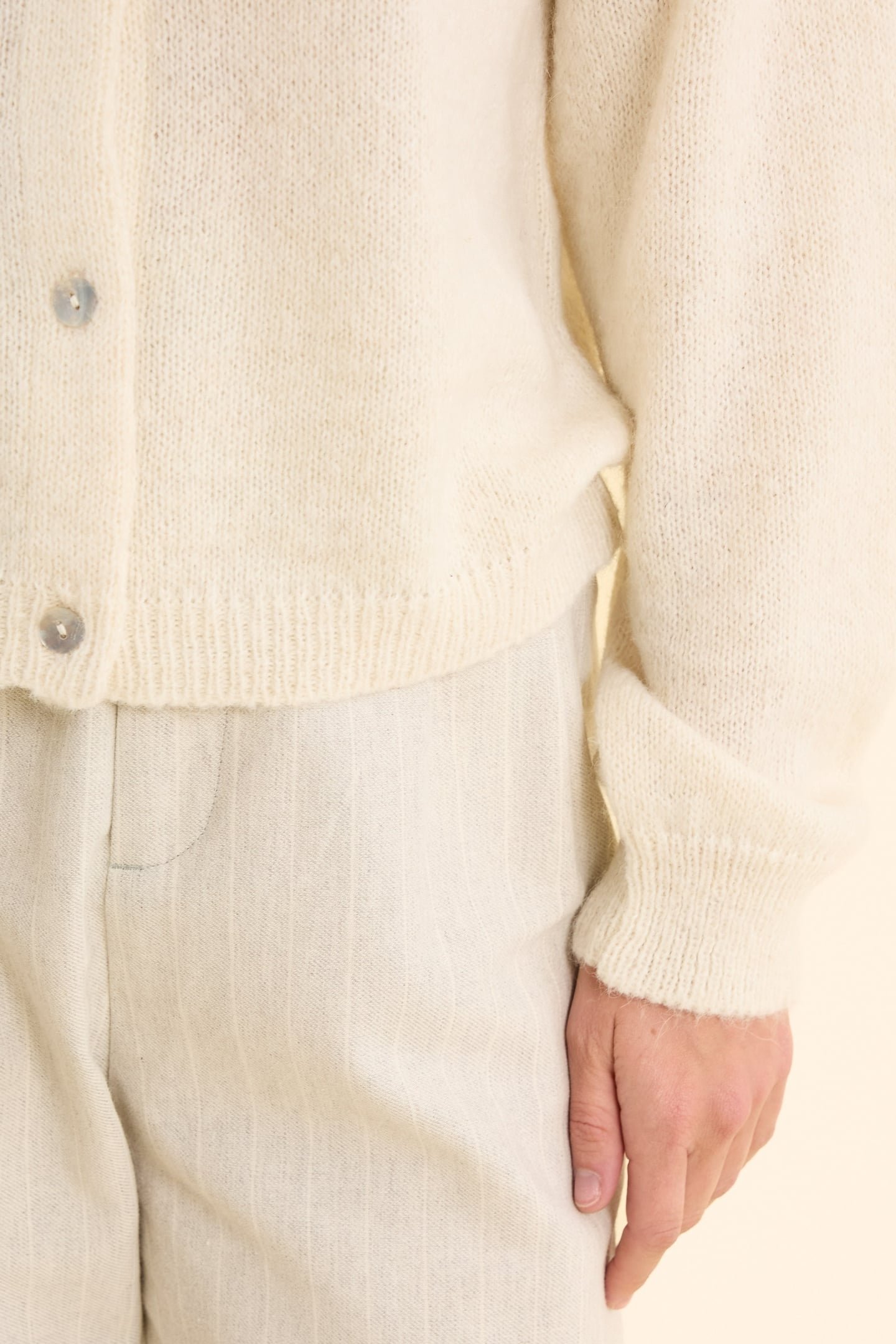 ECRU KNIT CARDIGAN WITH PALM TREES ON BACK OFF-WHITE 5