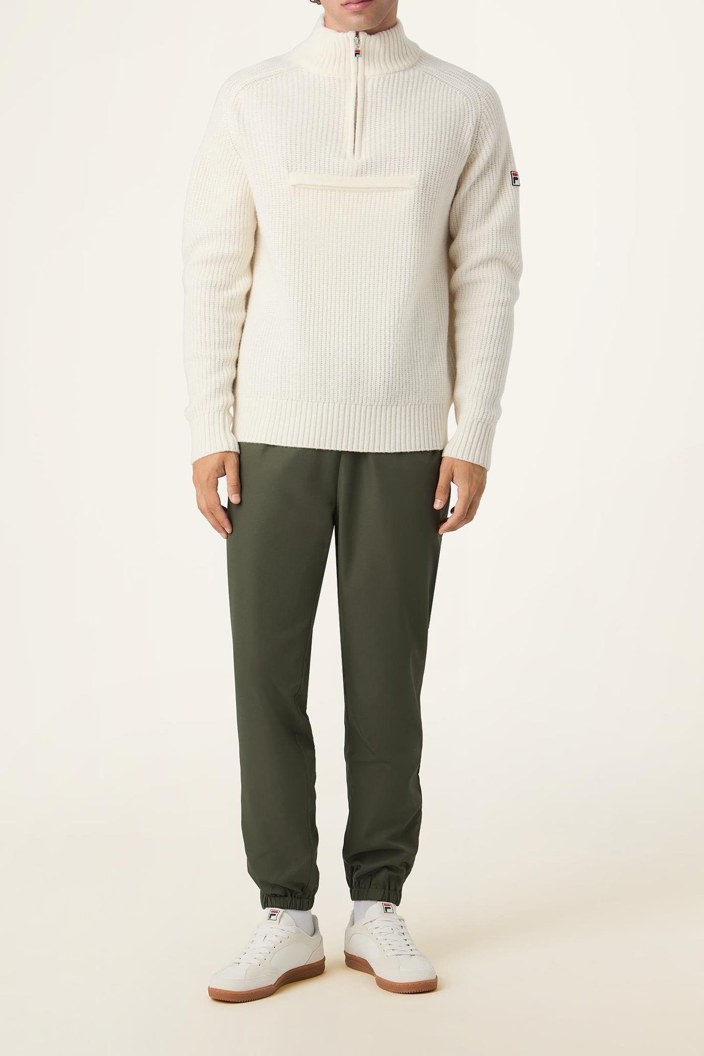 GIOVANNI RELAXED HALF-ZIP KNIT SAILING SWEATER EGRET 2