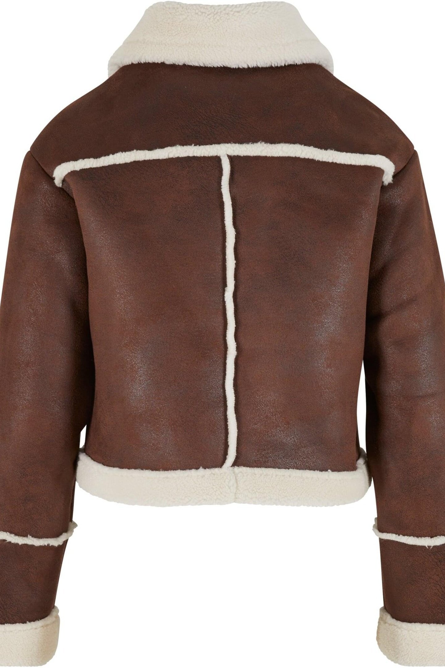 LADIES SHEARLING JACKET BROWN/WHITESAND 6