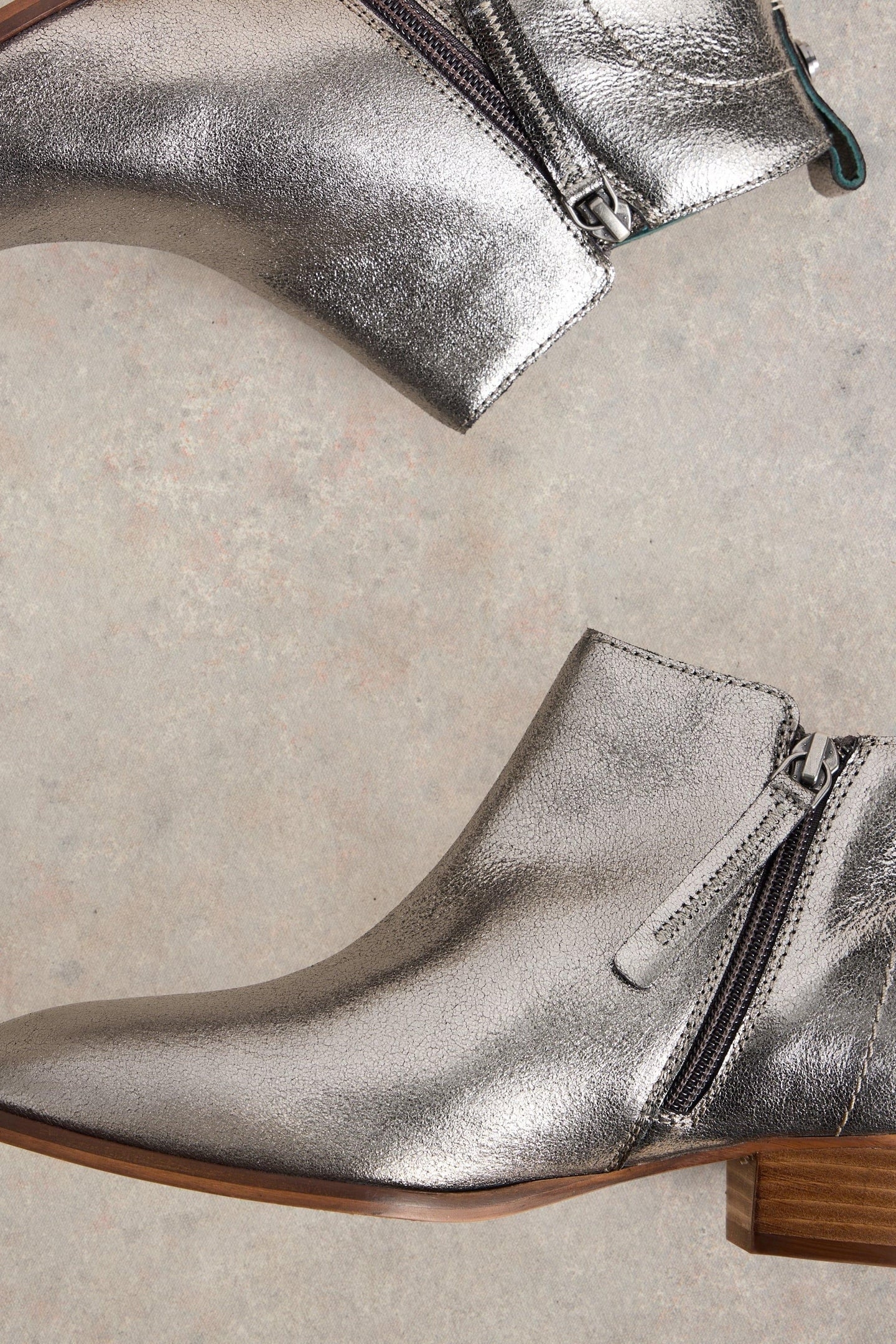 WILLOW LEATHER ANKLE BOOT PEWTER METALLIC 3