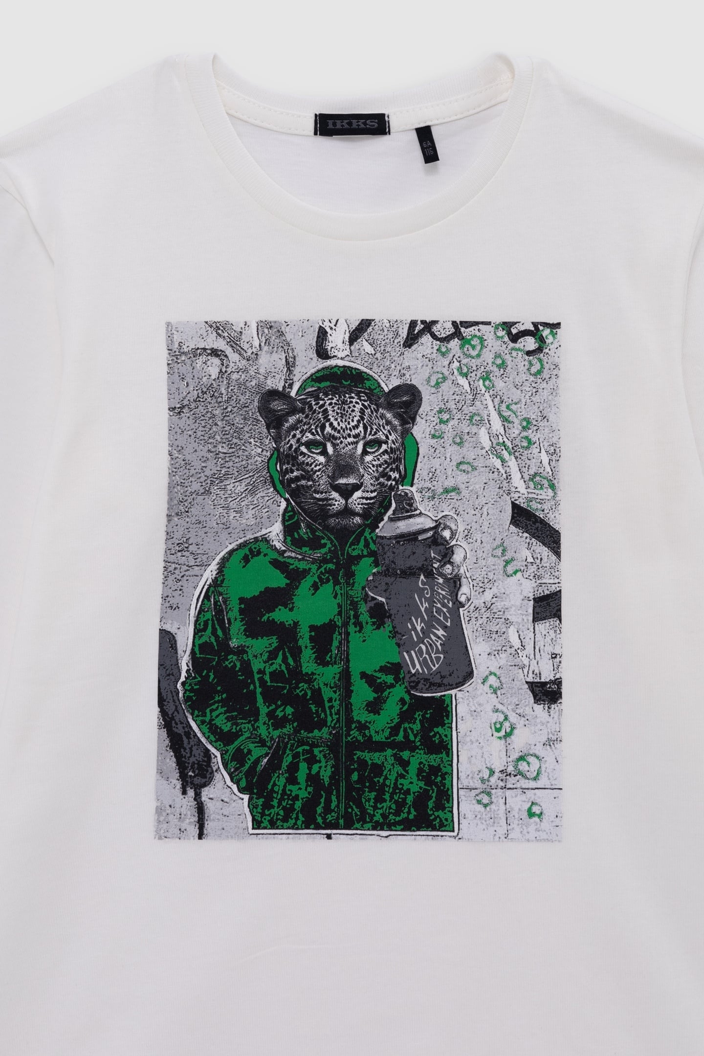 BOY'S OFF-WHITE ORGANIC COTTON T-SHIRT LEOPARD-GRAPHER 2