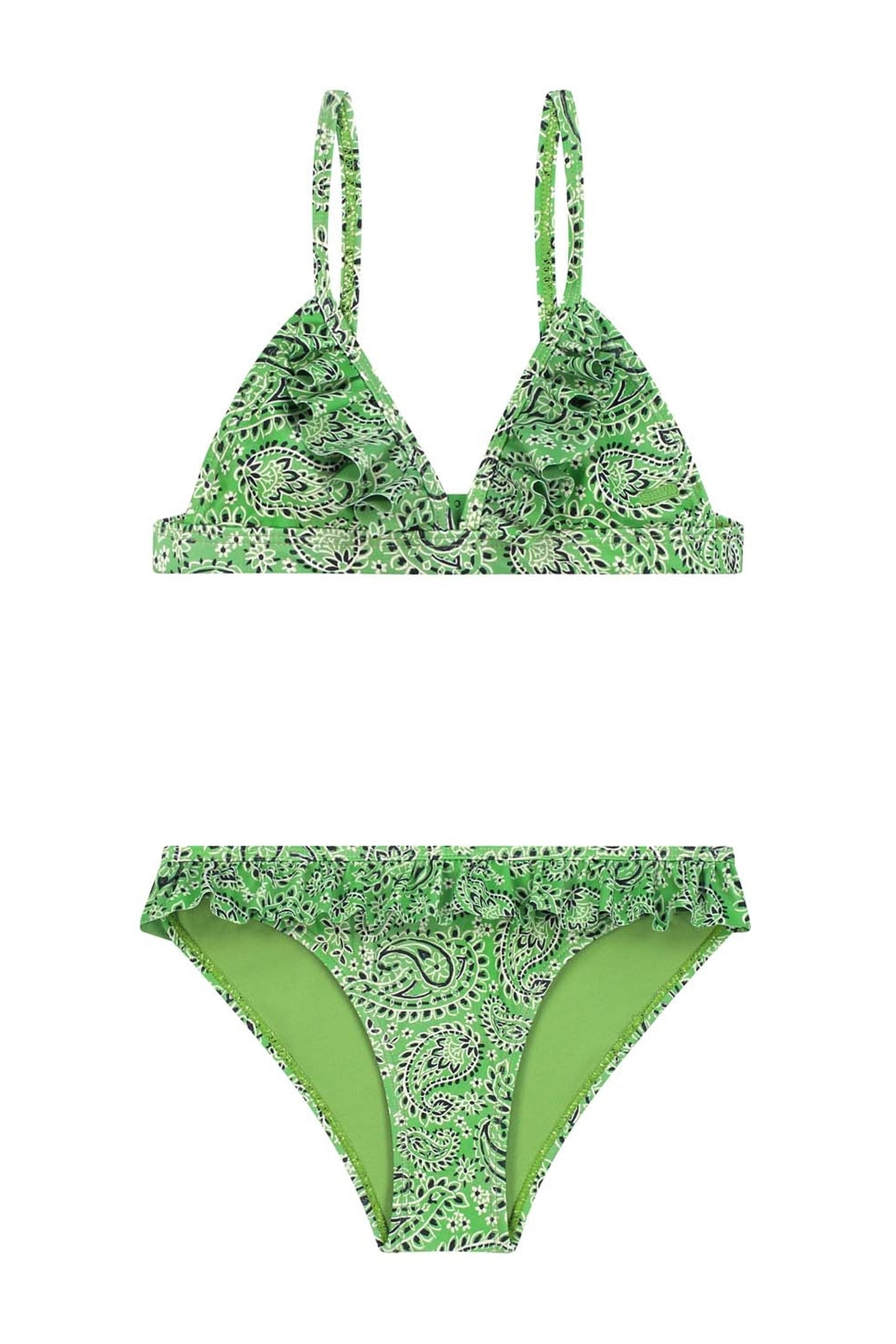 GIRLS BLAKE BIKINI SET POOLSIDE PAISLEY KELLY GREEN 1