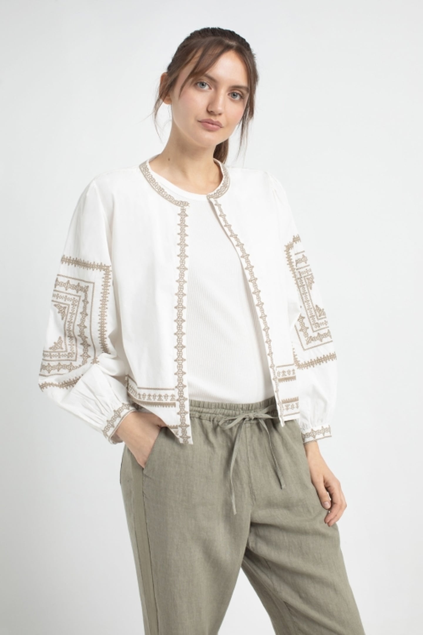 JANSJE BLOUSE LIGHT OLIVE 1