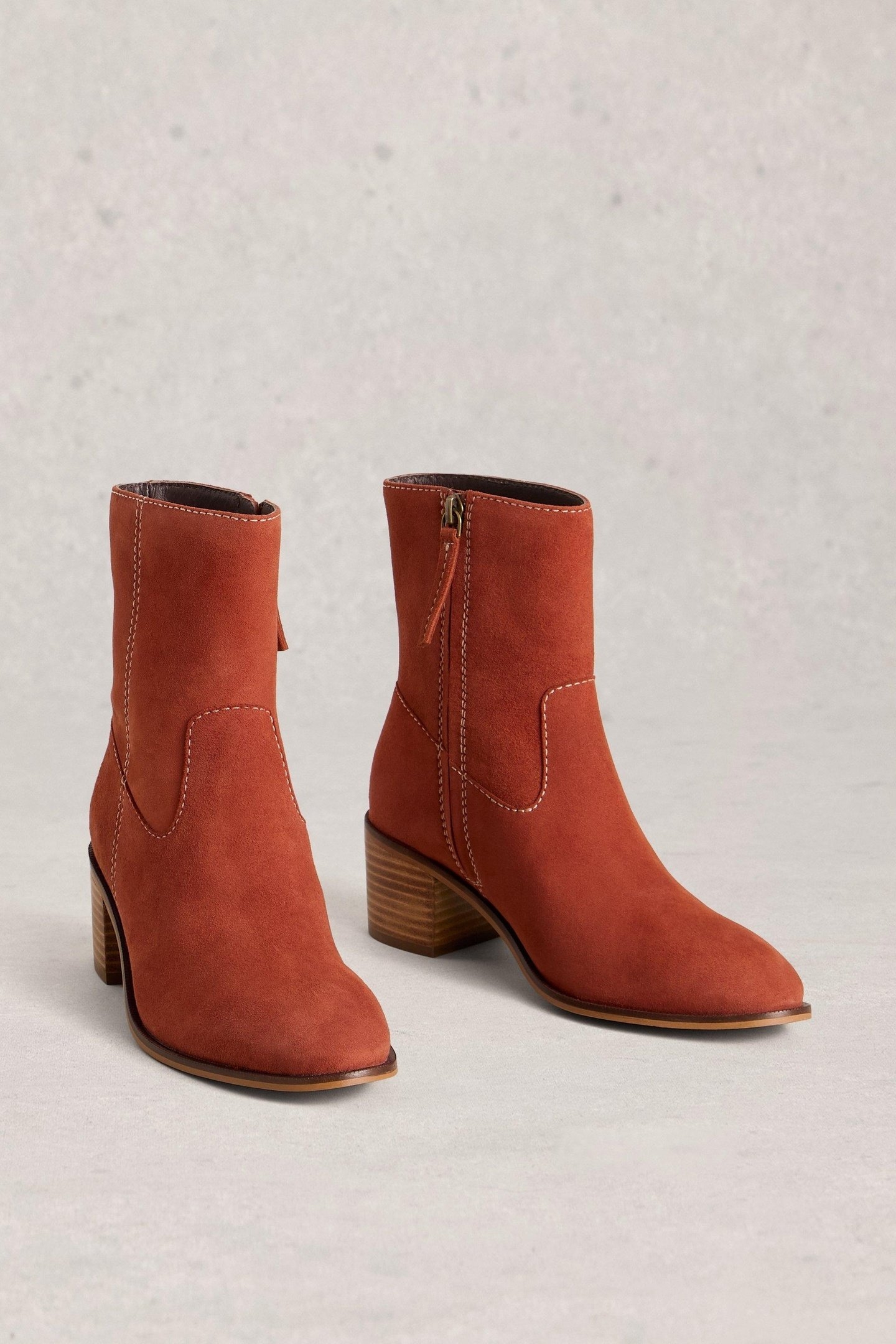 IZZY SUEDE ANKLE BOOT DARK ORANGE 1