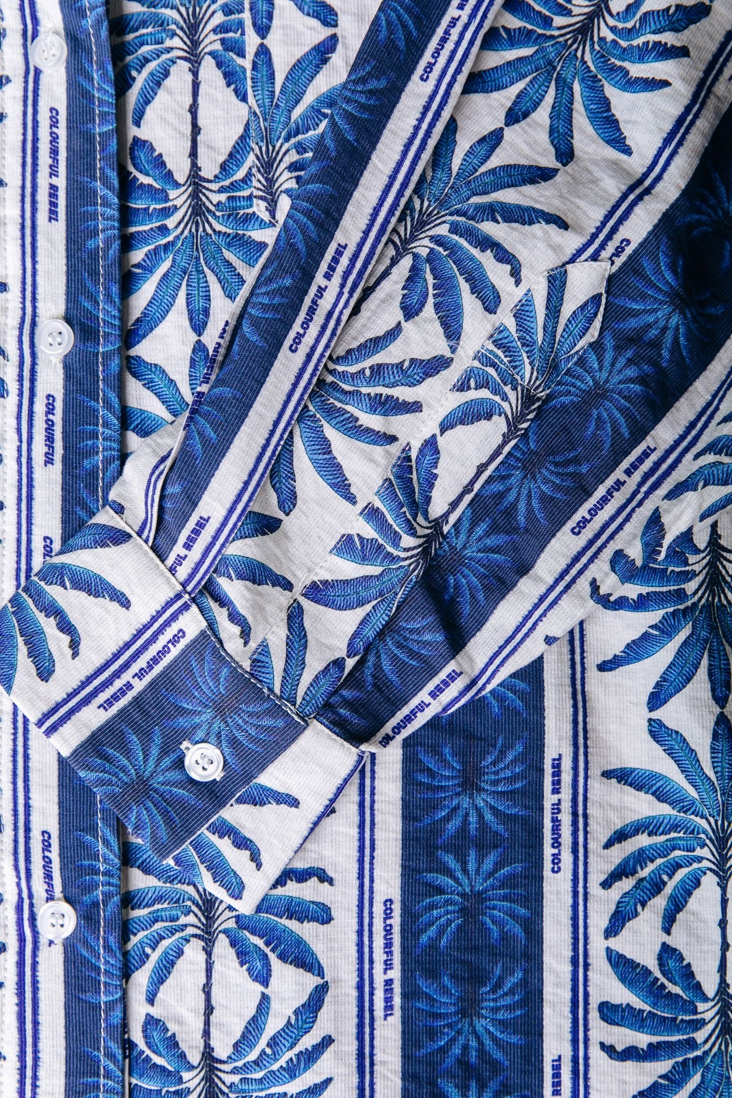 TALIA PALM DROPPED SHOULDER BLOUSE BRIGHT BLUE 5