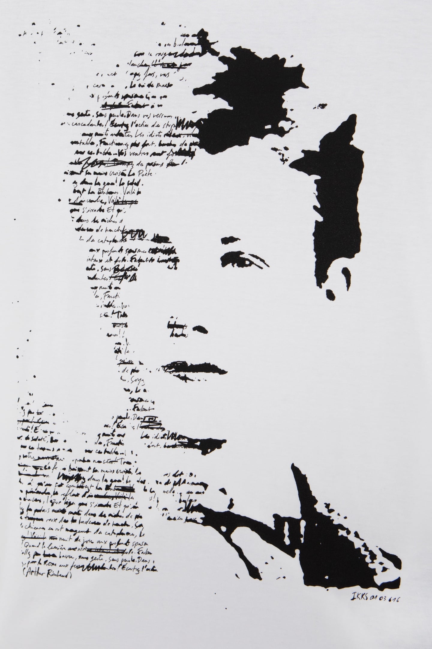 WHITE ORGANIC COTTON VISUAL ARTY ROCK FACE T-SHIRT 4