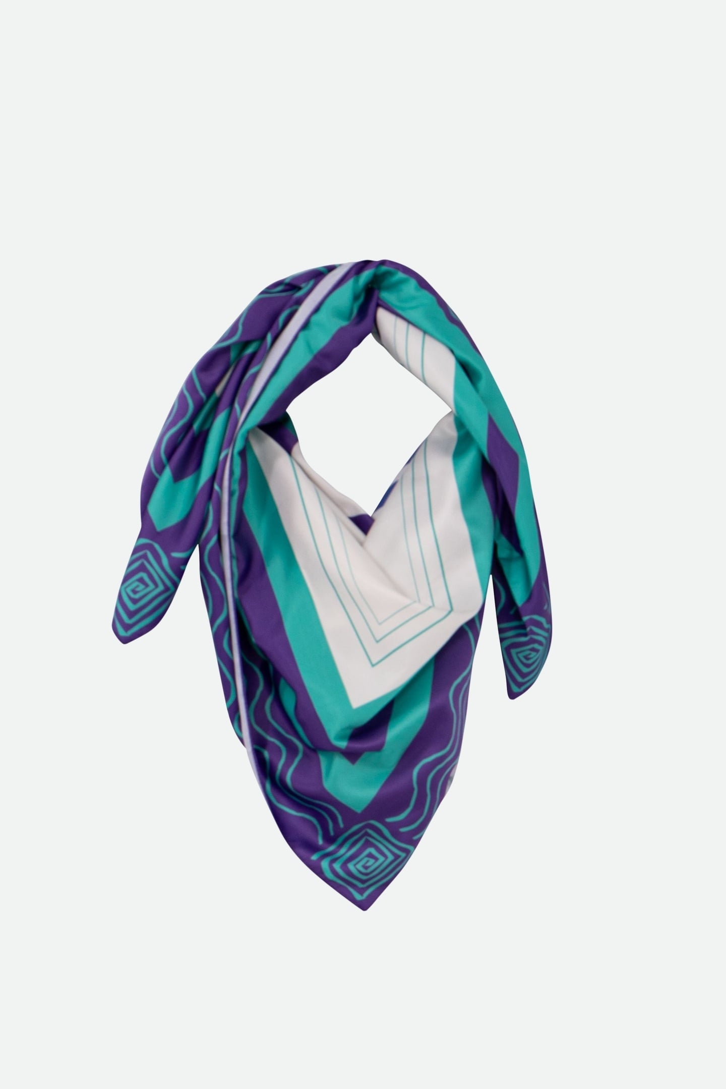AURORA - GEOMETRIC ARTY VISUAL PURPLE SCARF 1