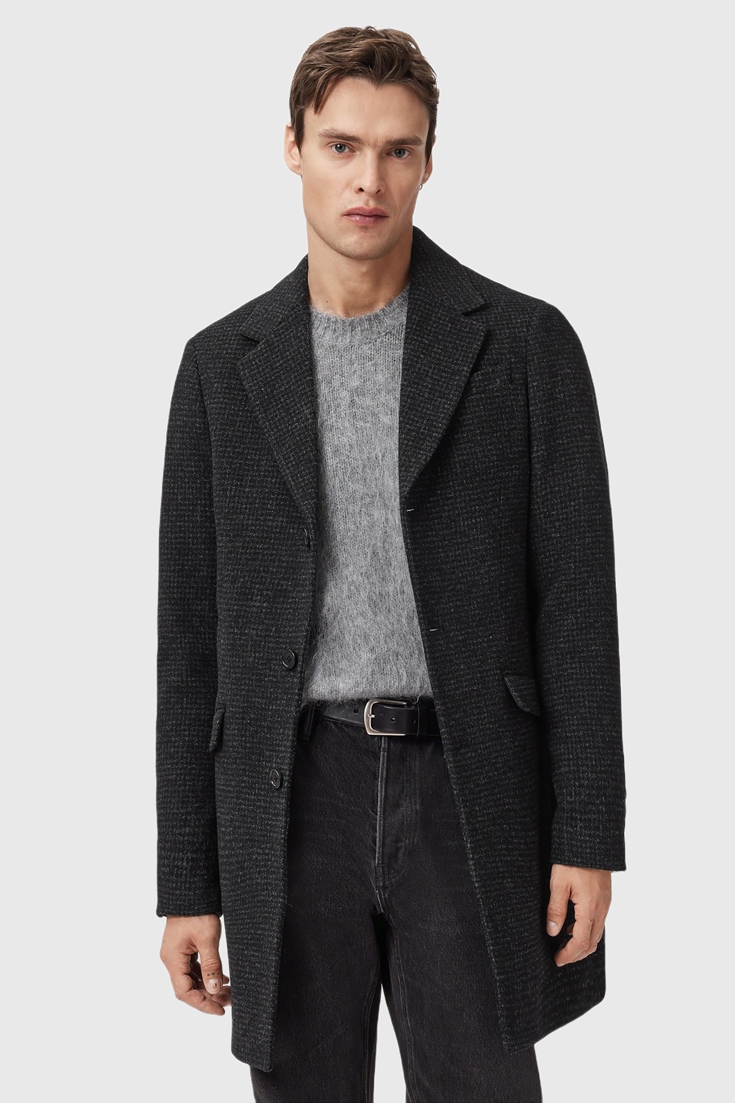 CASPIAN COAT CINDER BLACK MARL 1