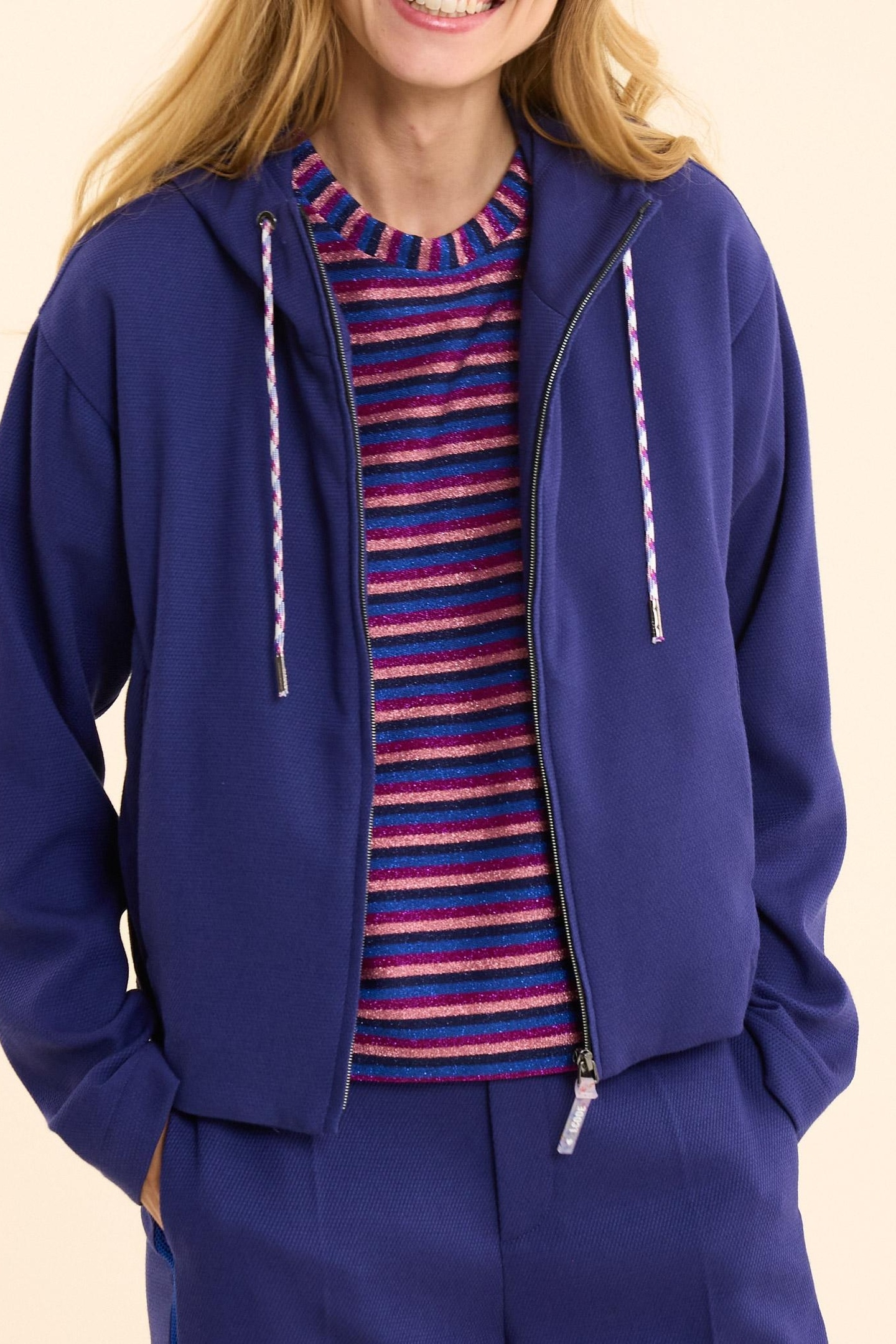 INDIGO HONEYCOMB JOGGING JACKET INDIGO 2