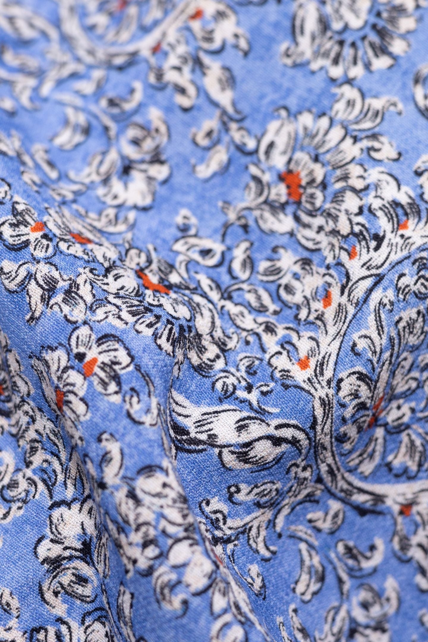 BLUE TOP WITH BOW AND FLORAL PAISLEY PRINT BLUE CERULEUM 7