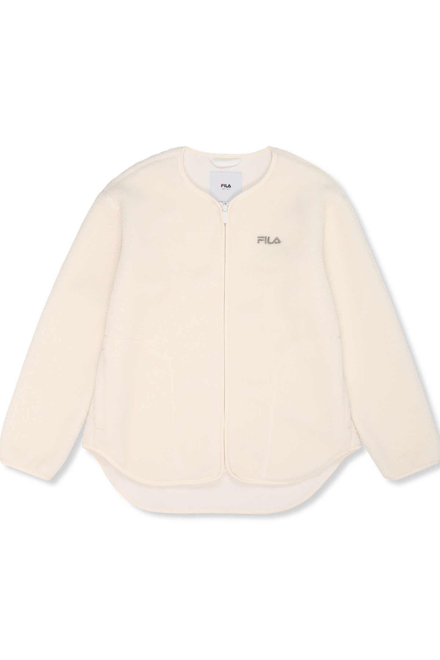 CASSIANO RELAXED TEDDY FLEECE JACKET EGRET 5