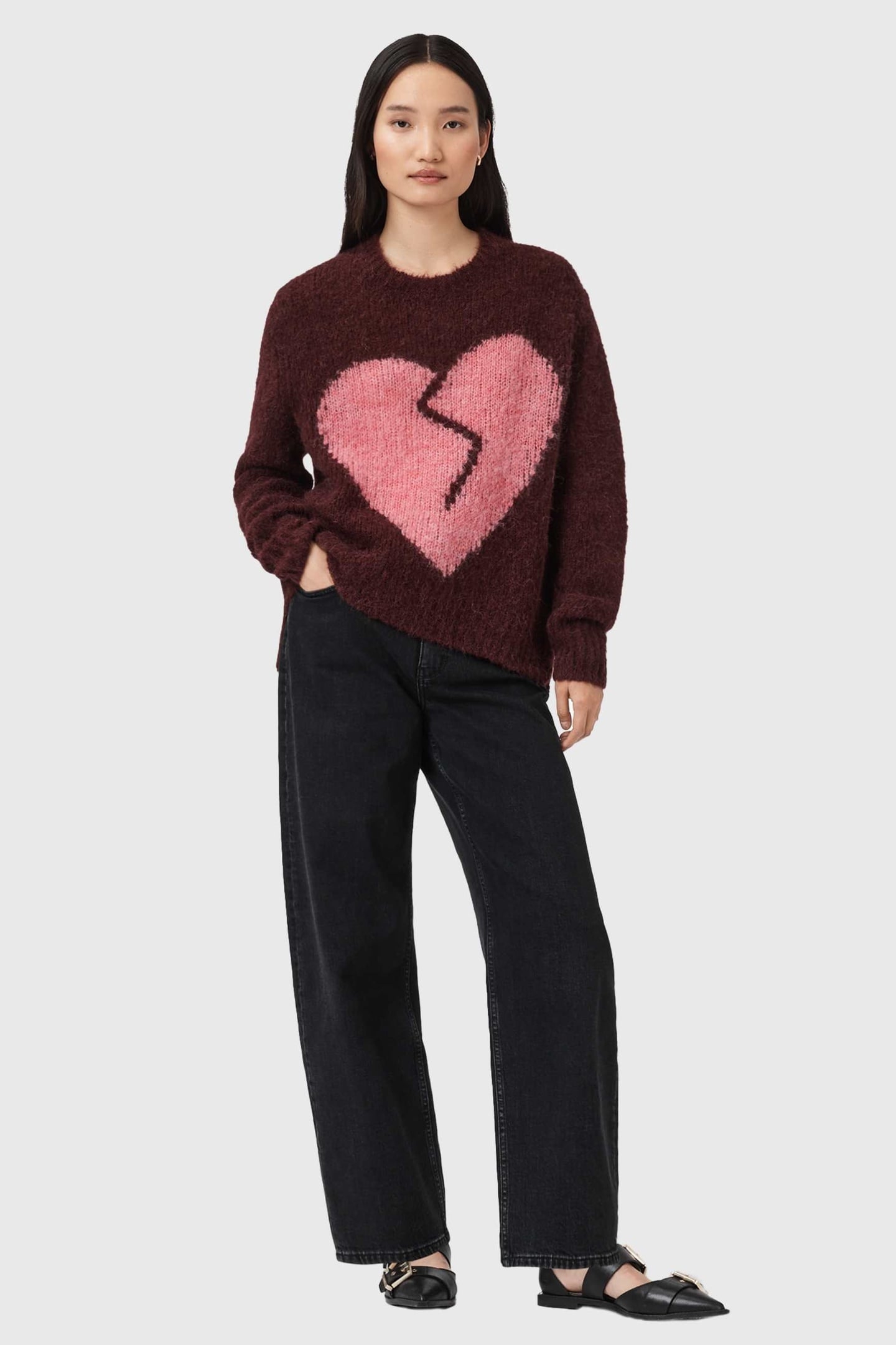 LUVHEART CREW OXBLOOD RED/PINK 3