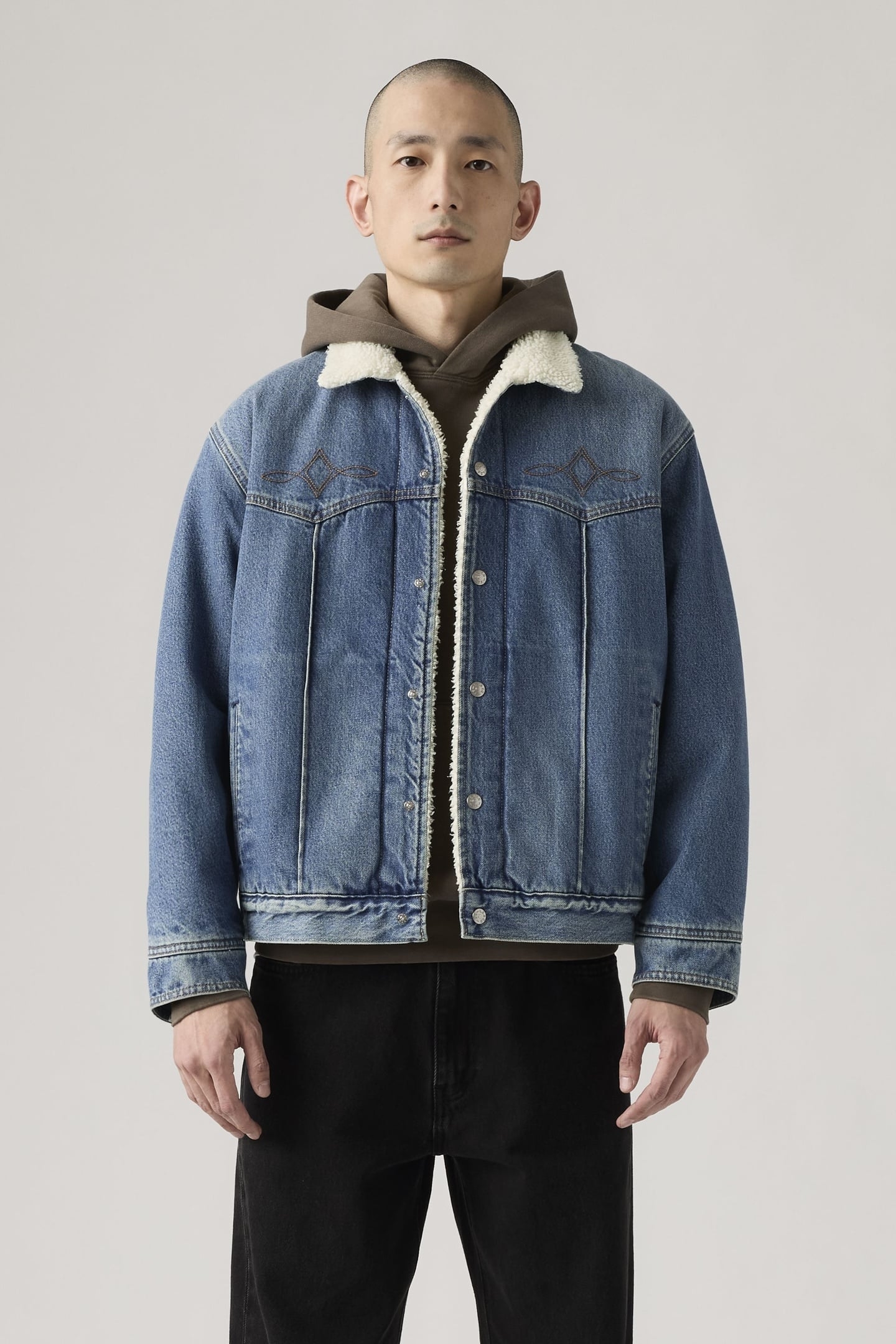 WESTERN SHERPA TRUCKER JACKET BLUE 2
