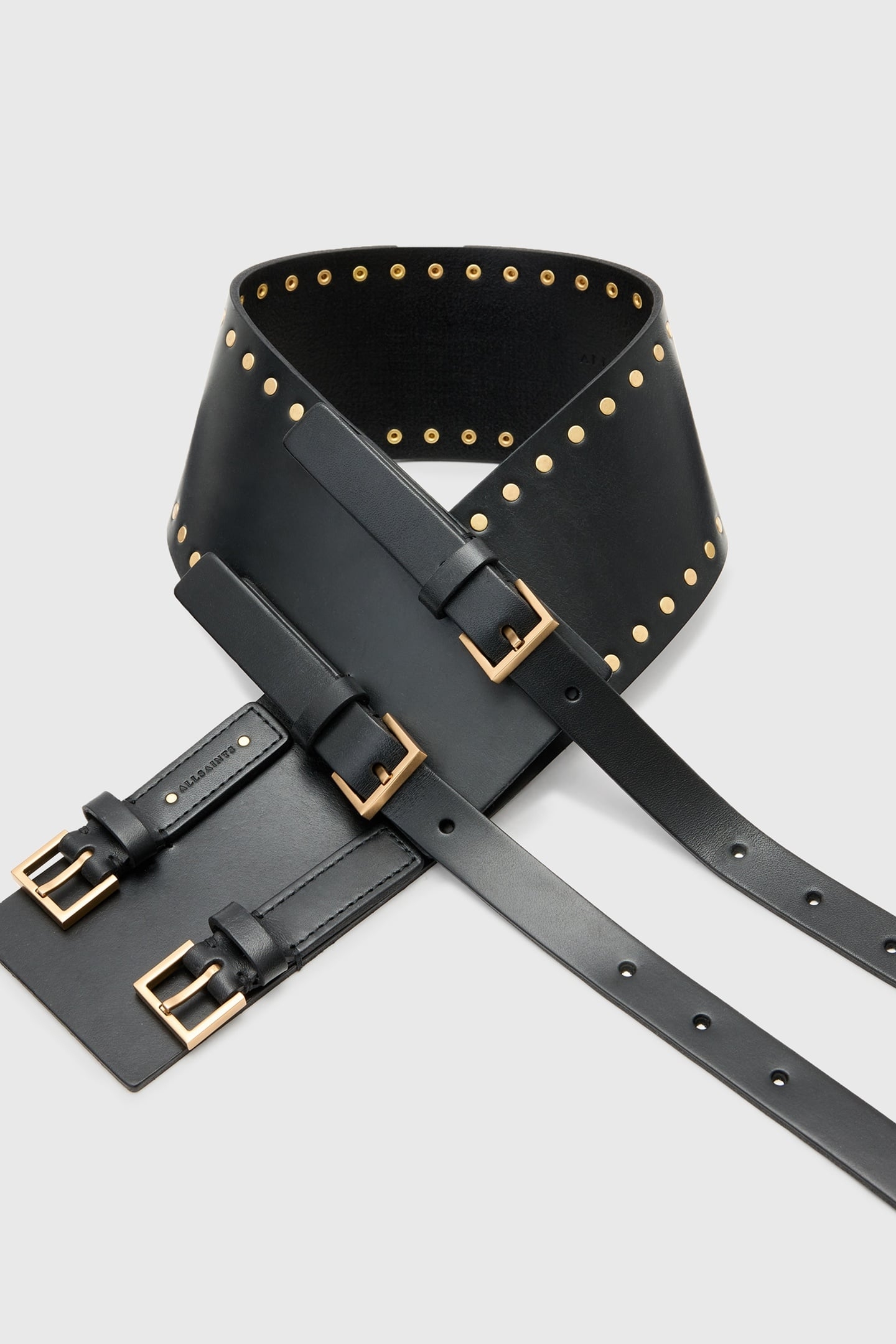 CORA WAIST BELT BLACK/WARM BRASS 3