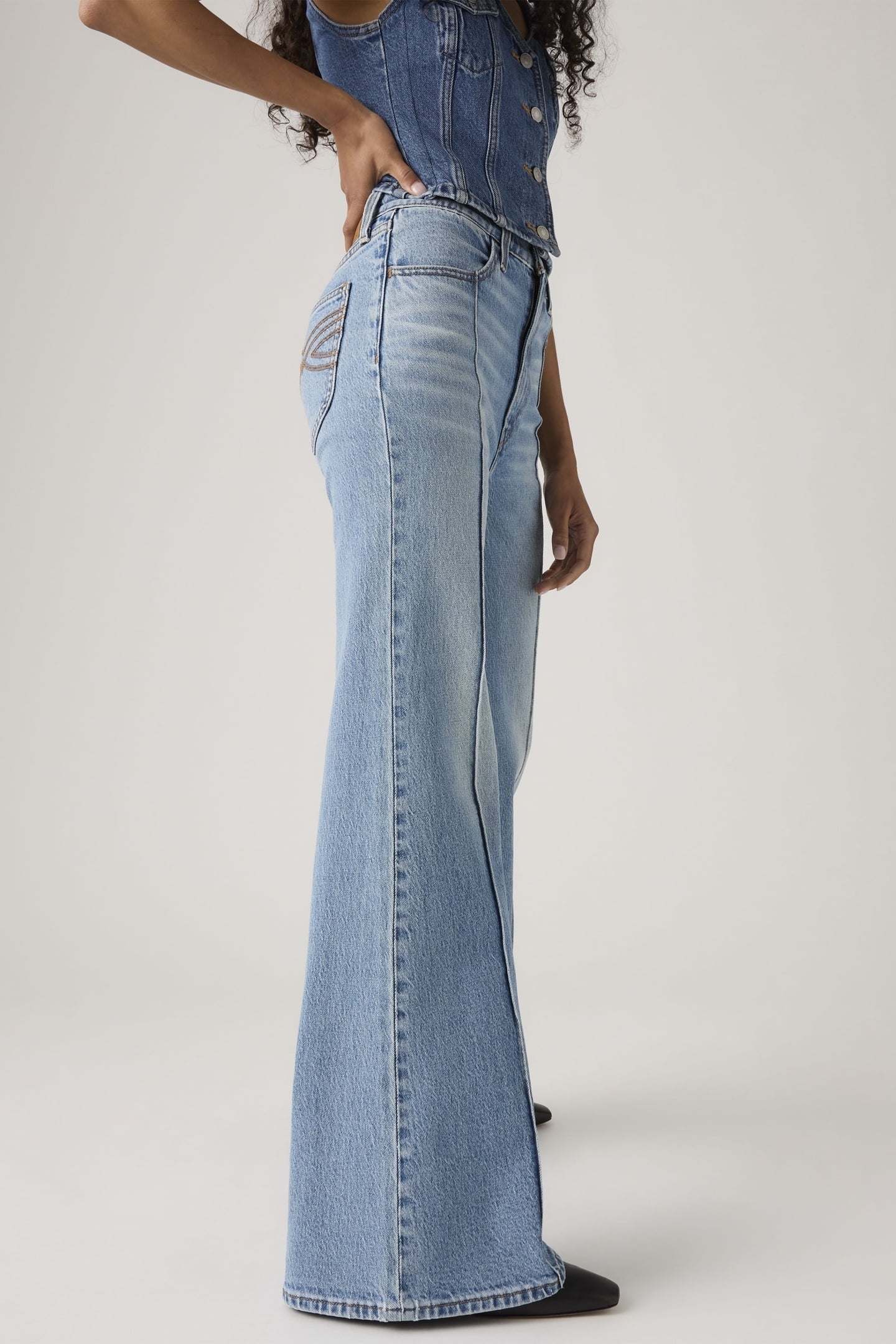 RIBCAGE BELL WESTERN JEANS BLUE 5