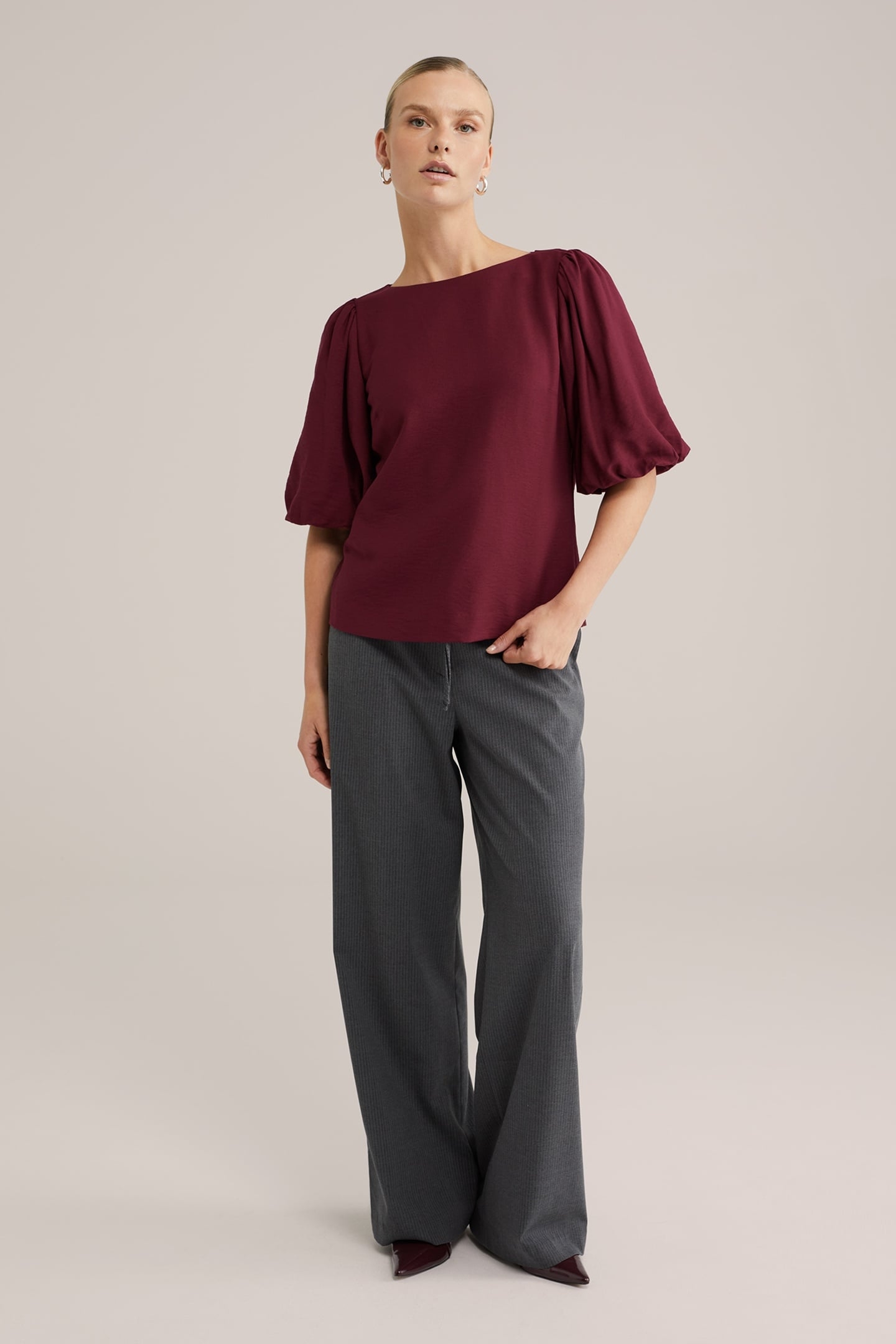 BLOUSE BURGUNDY RED 3