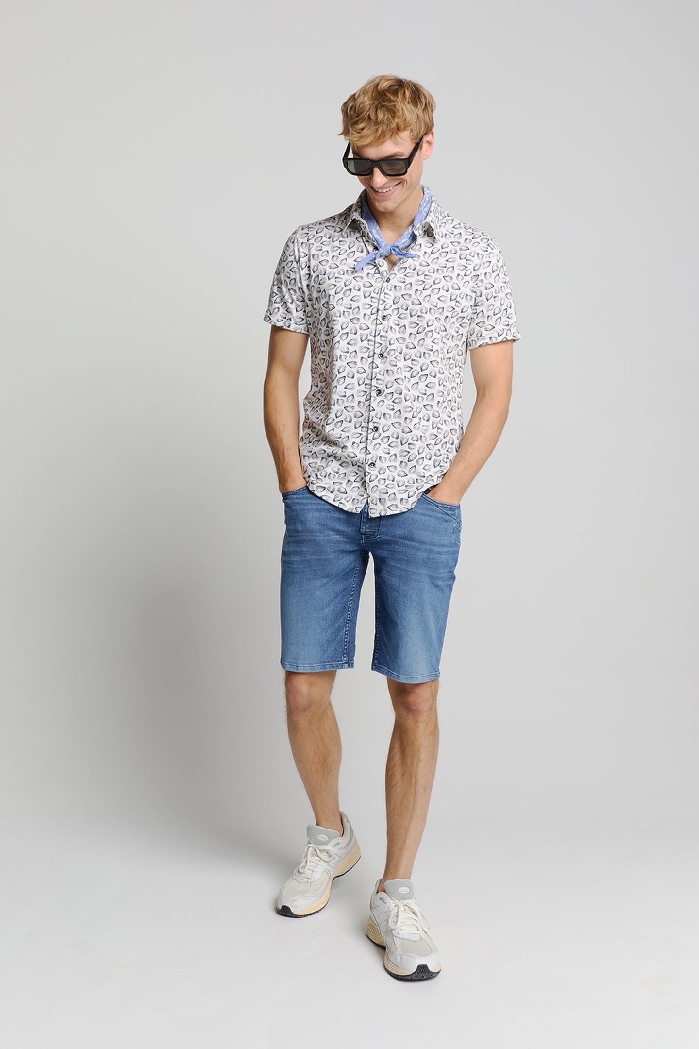 SHIRT SHORT SLEEVE JERSEY ALLOVER PRINTED OFFWHITE 3