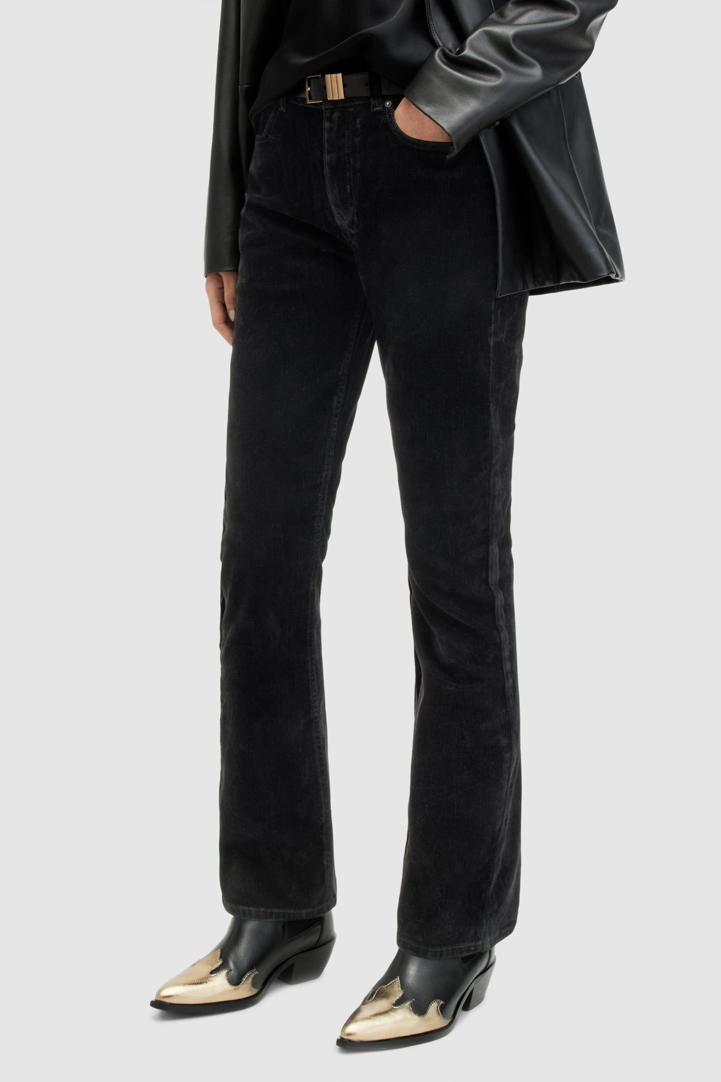 HOLLIS FLOCK BOOTCUT BLACK 1