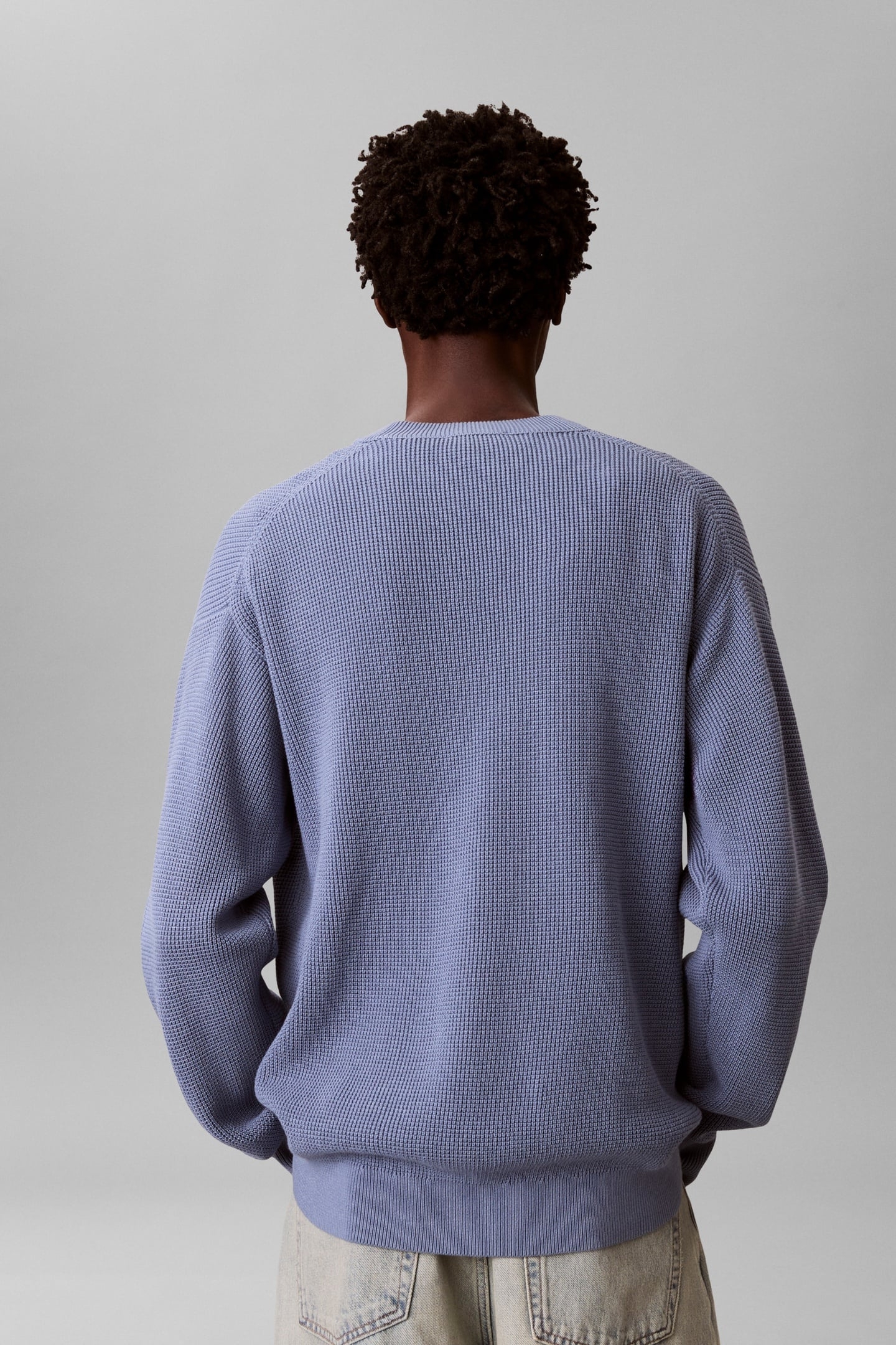 LS EZ COTTON WAFFLE SWEATER DUSTY SAILOR BLUE 4