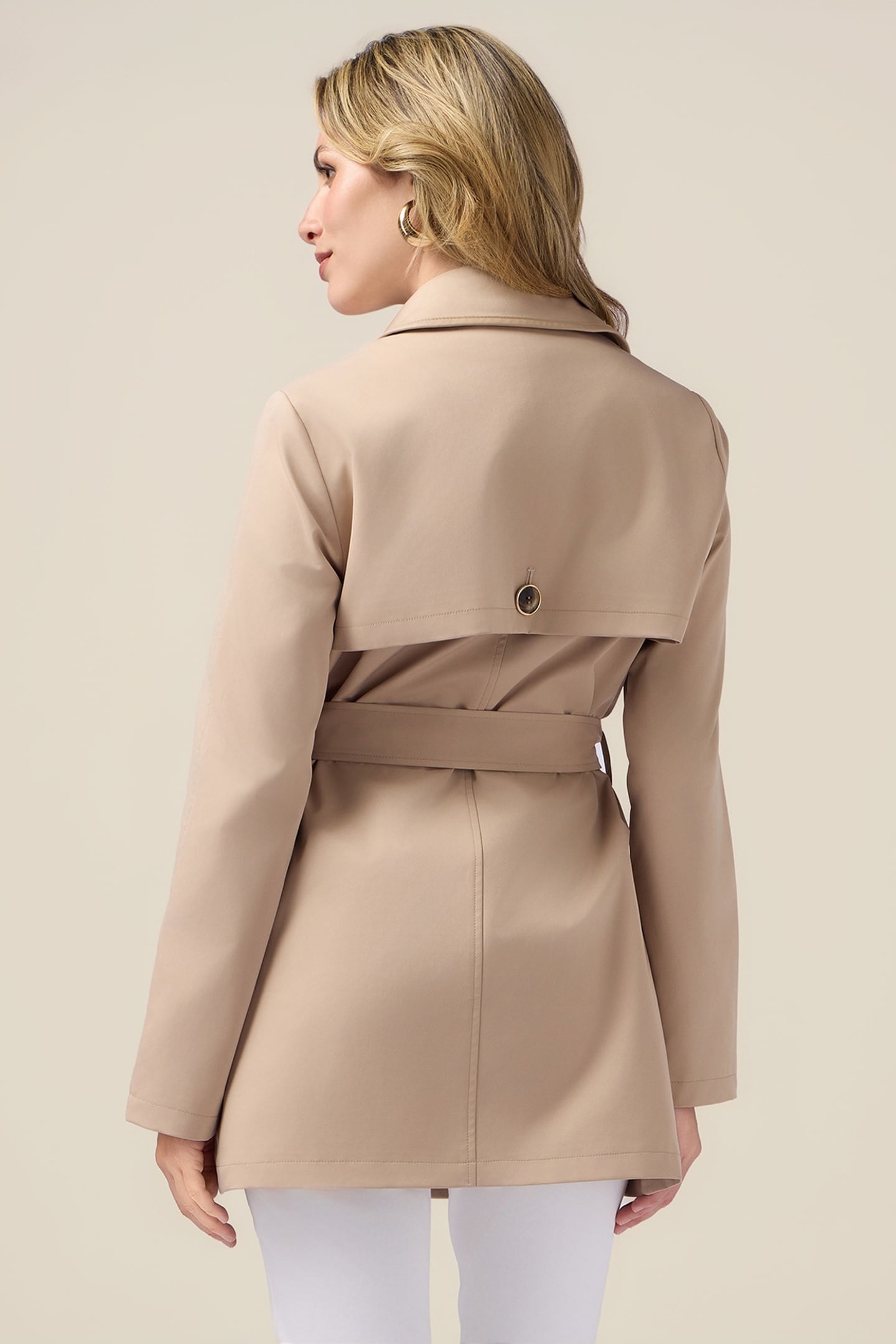 TRENCH COAT WITH COATED FABRIC TRIM BEIGE 5