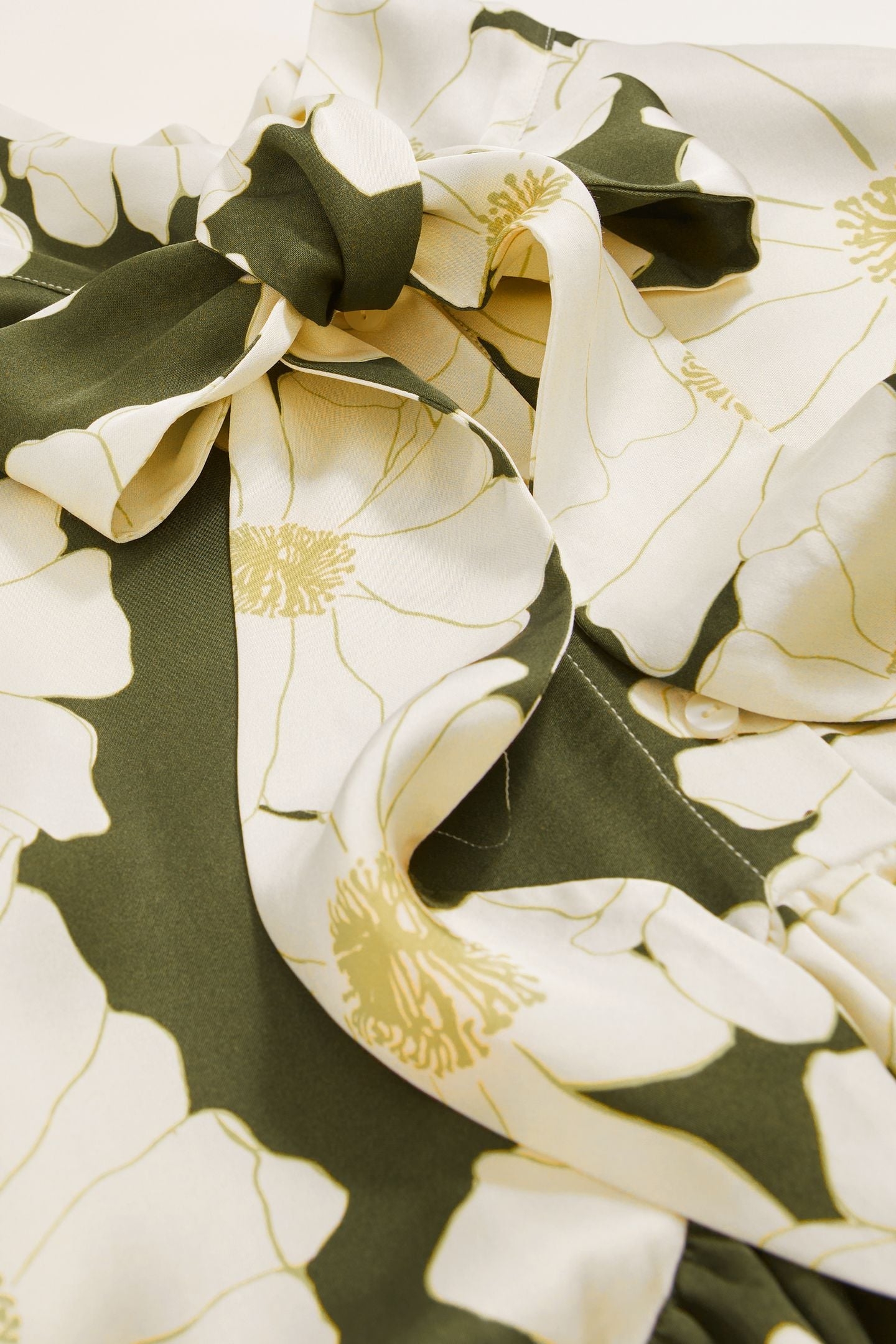 FLORAL PRINTED SWING DRESS IVORY/GREEN 4