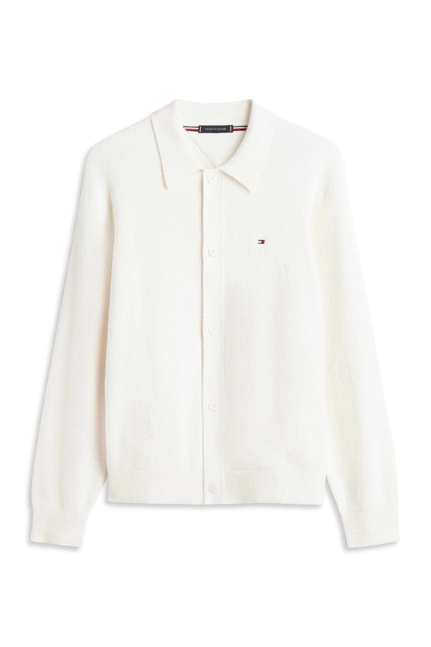 TEXTURED POLO CARDIGAN IVORY PETAL 5
