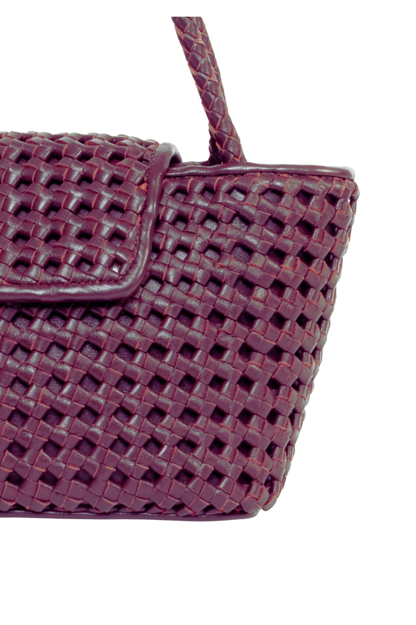 COURRIER TOTE WOVEN LEATHER BURGUNDY 4