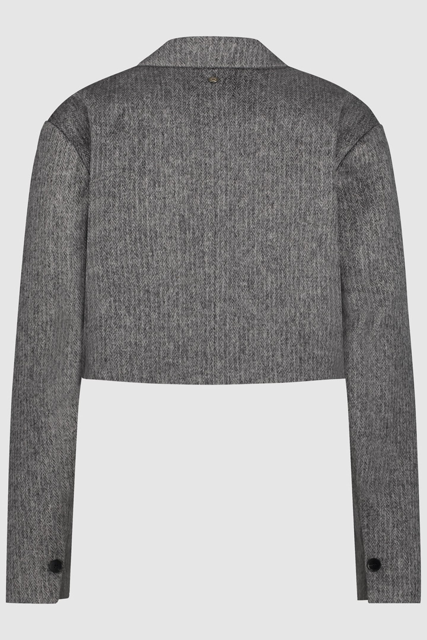 GIRLS LAURA BLAZER HERRINGBONE GREY 2