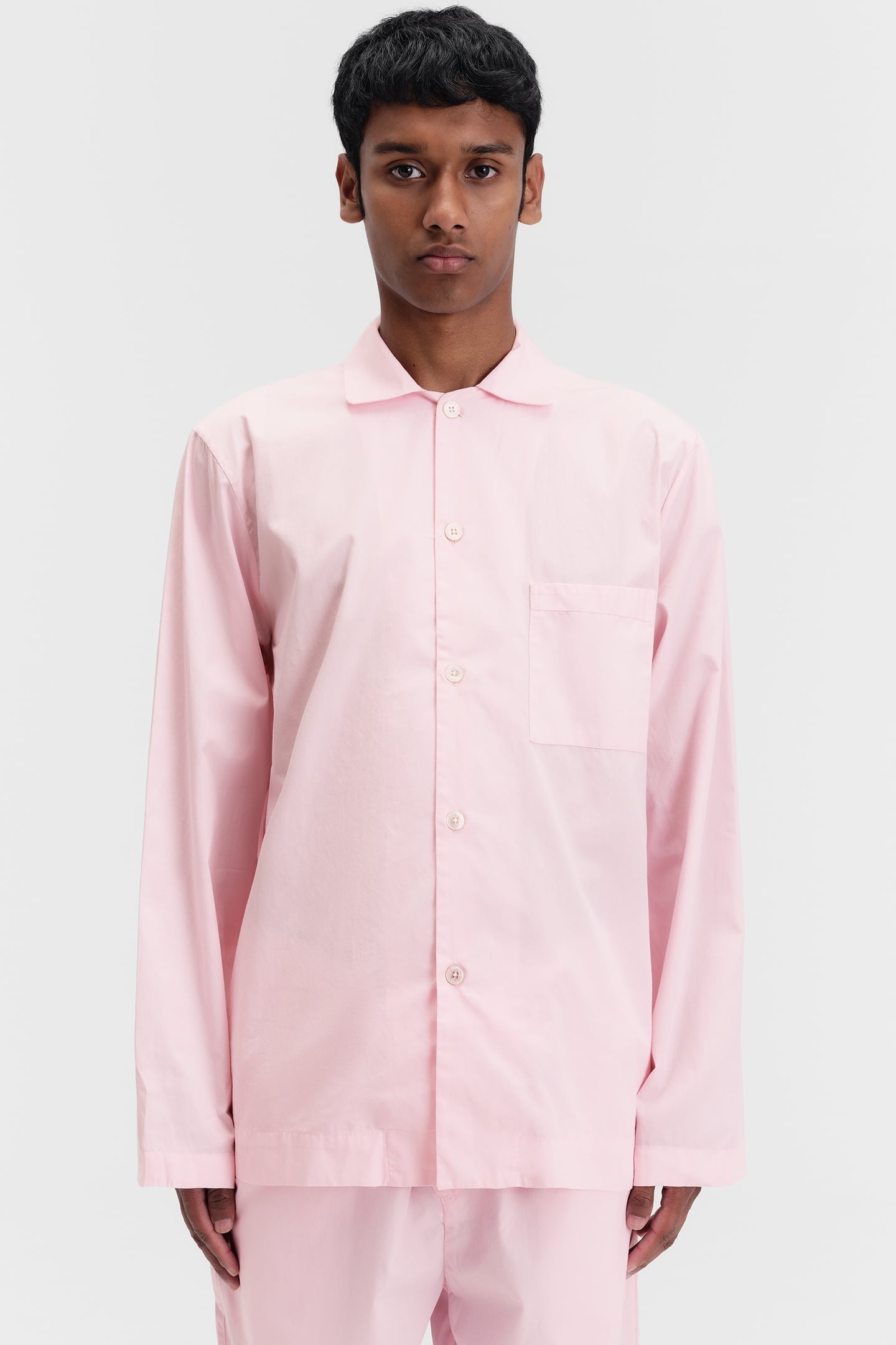 UNISEX POPLIN, PYJAMAS SHIRT SOFT PINK 2