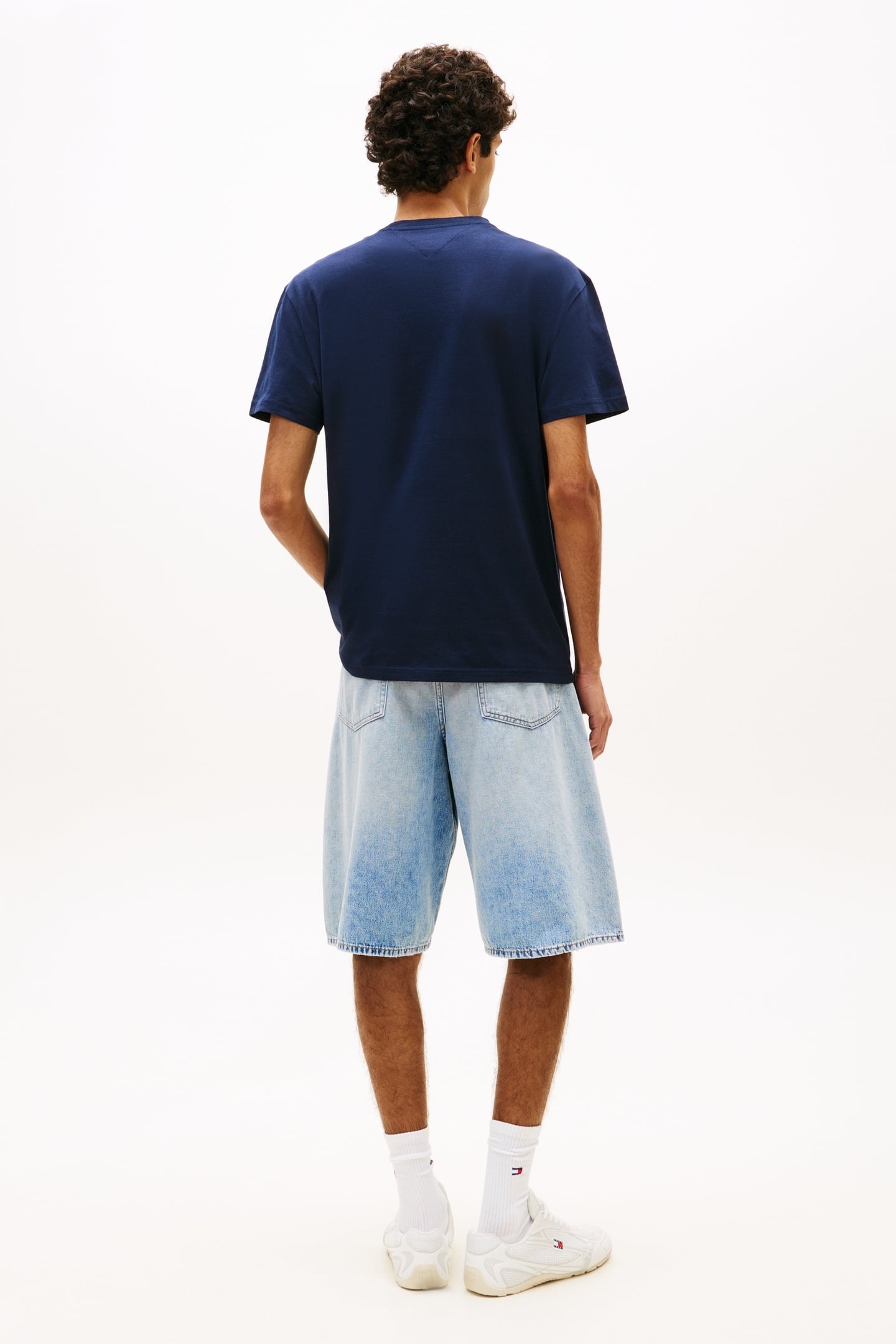 LINEAR LOGO EMBROIDERY JERSEY T-SHIRT NAVY 3