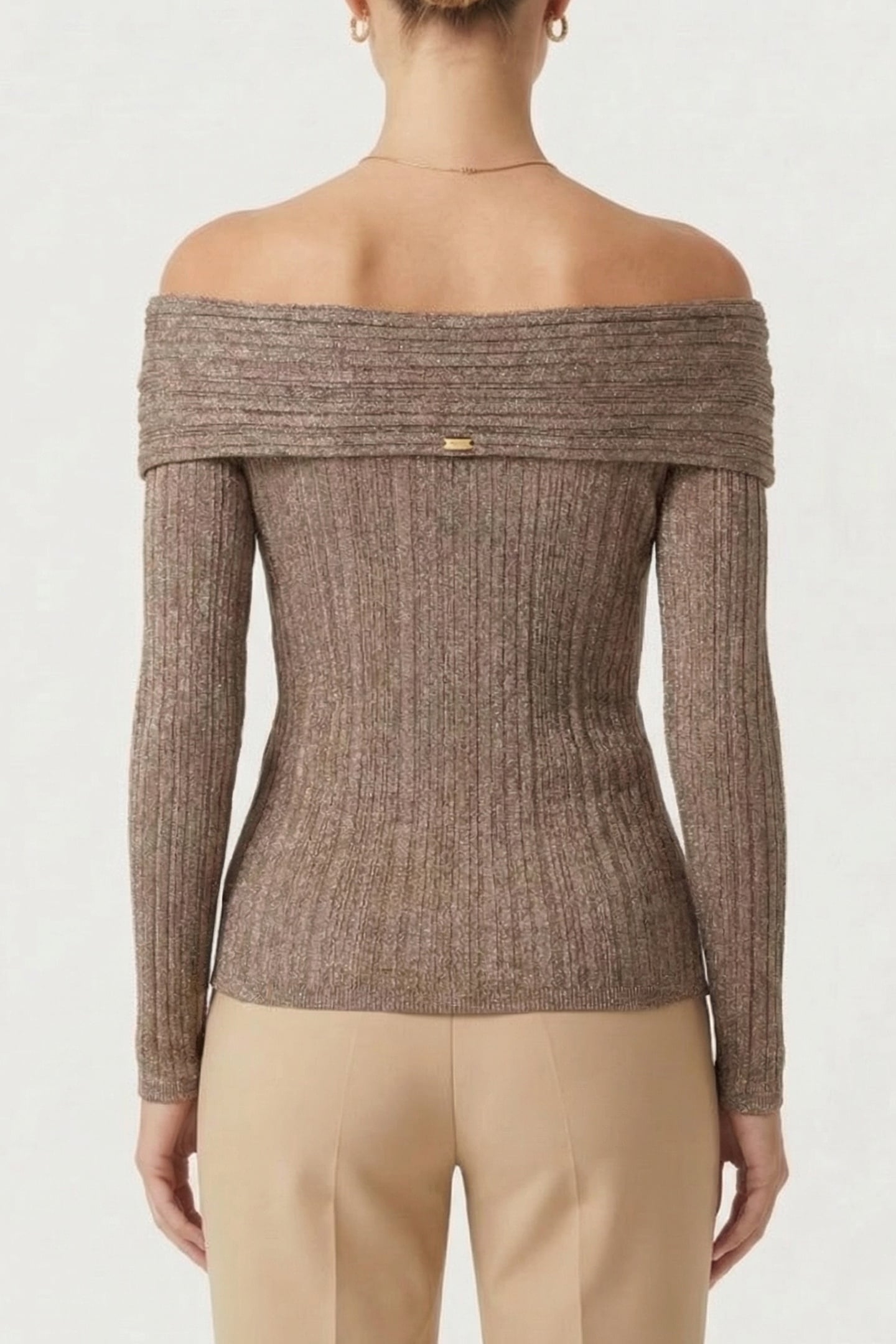 MARCIANO BY GUESS GIA LS RIBBED SWEATER TOP NATURAL ALMOND 2