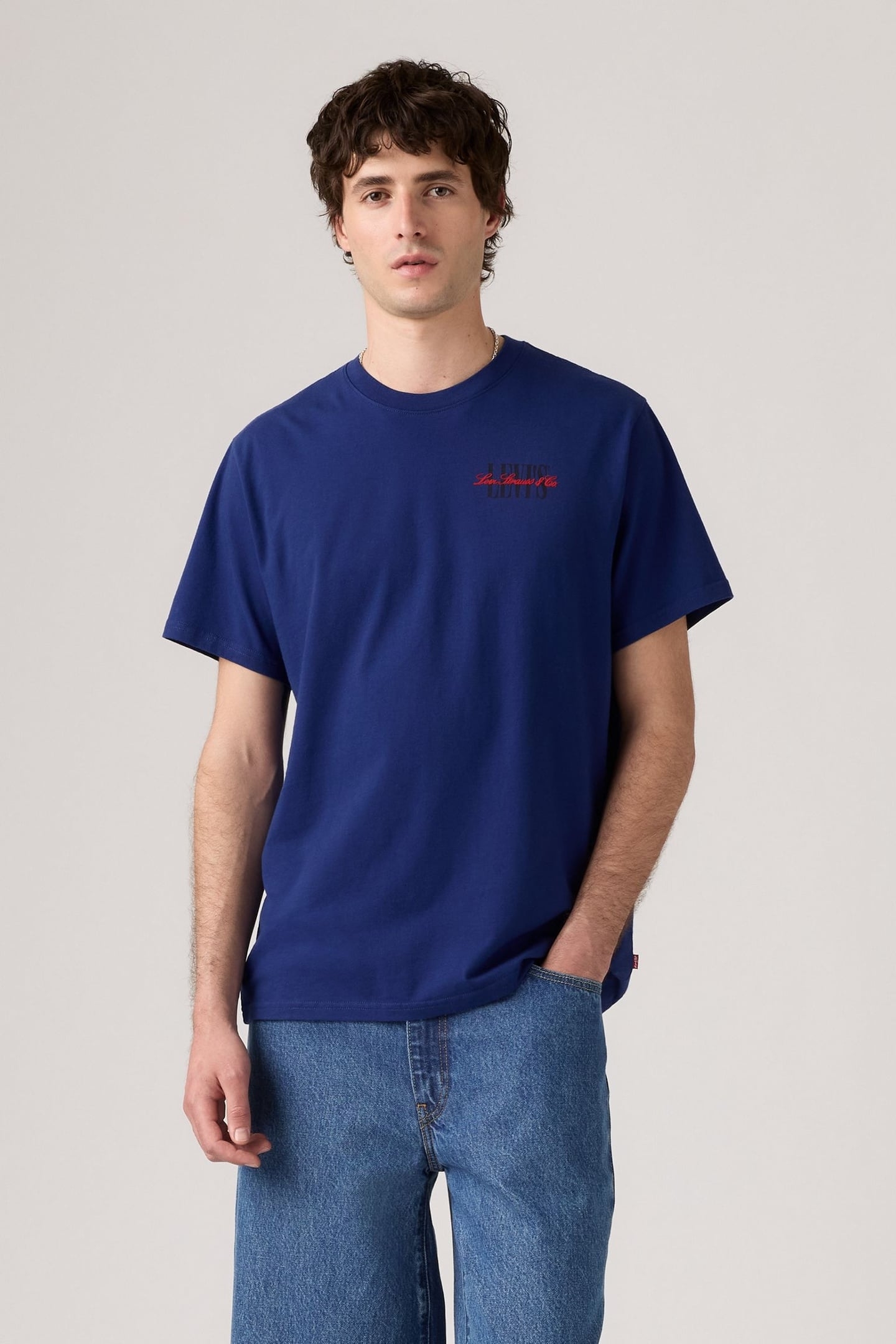 SS RELAXED FIT TEE SERIF BLUE 1