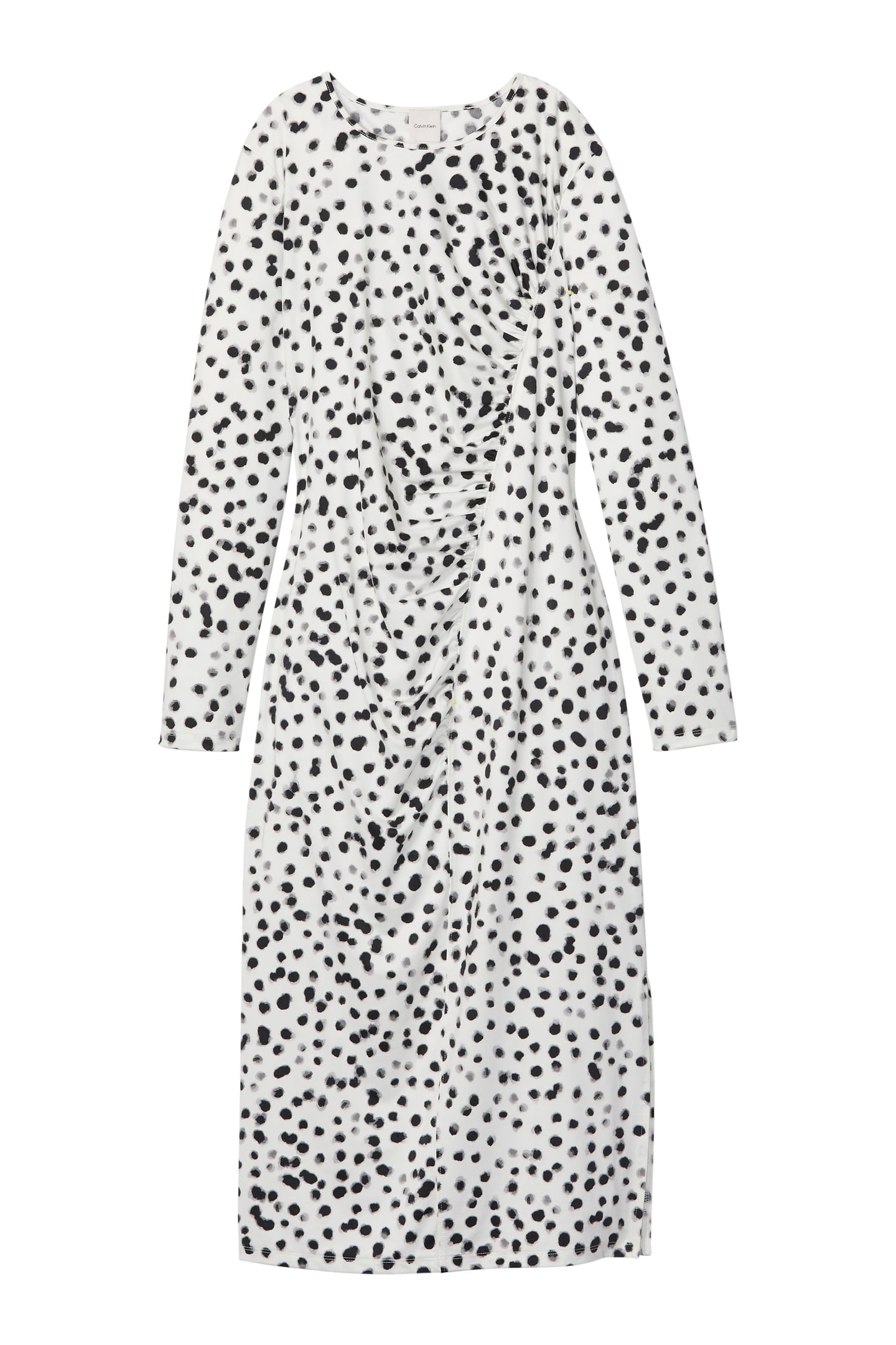 RUCHED ASSYMETRICAL PRINTED MIDI DRESS IVORY PRINT 4