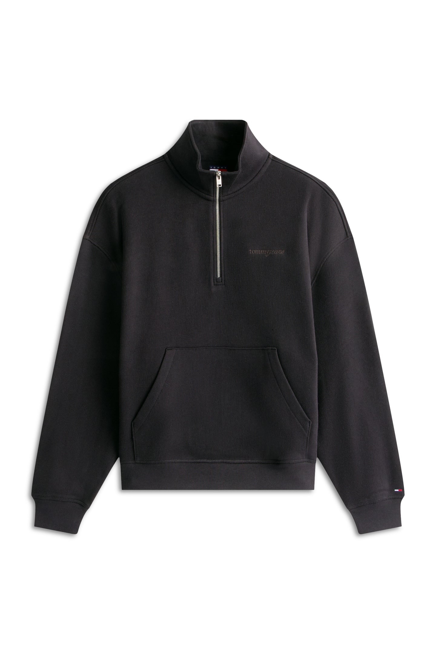 90S SCRIPT RIB FLEECE SWEATSHIRT BLACK 4