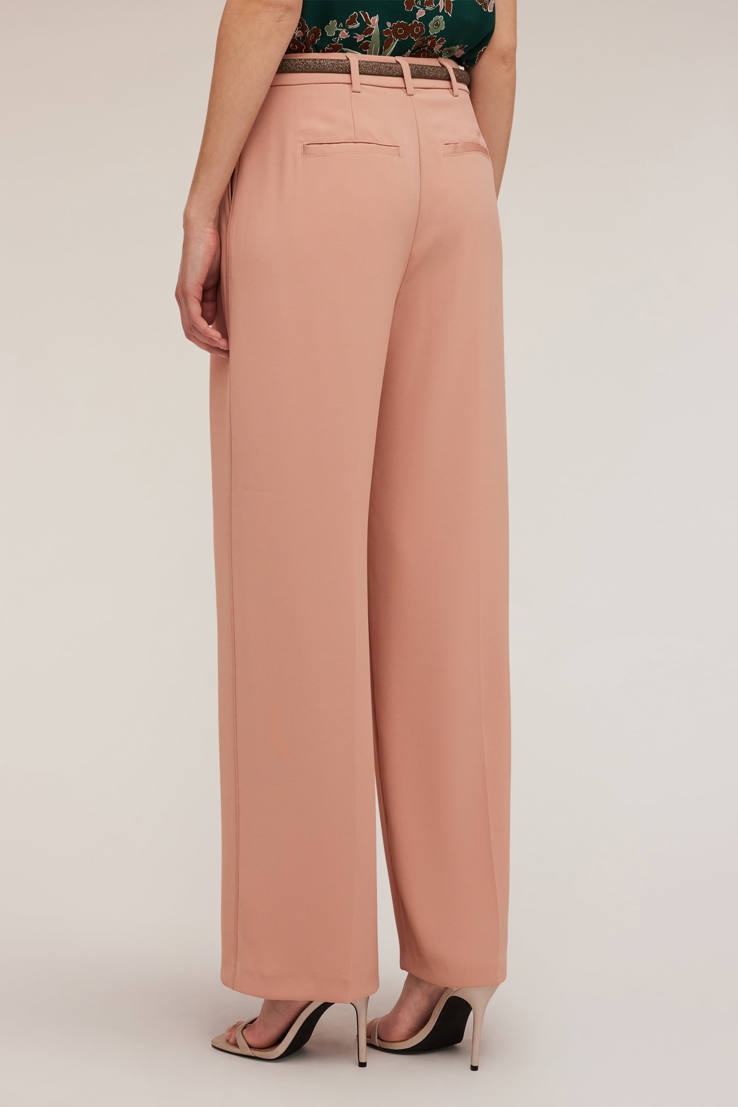 SATIN PALAZZO TROUSERS WITH SIDE PIPING PINK 3
