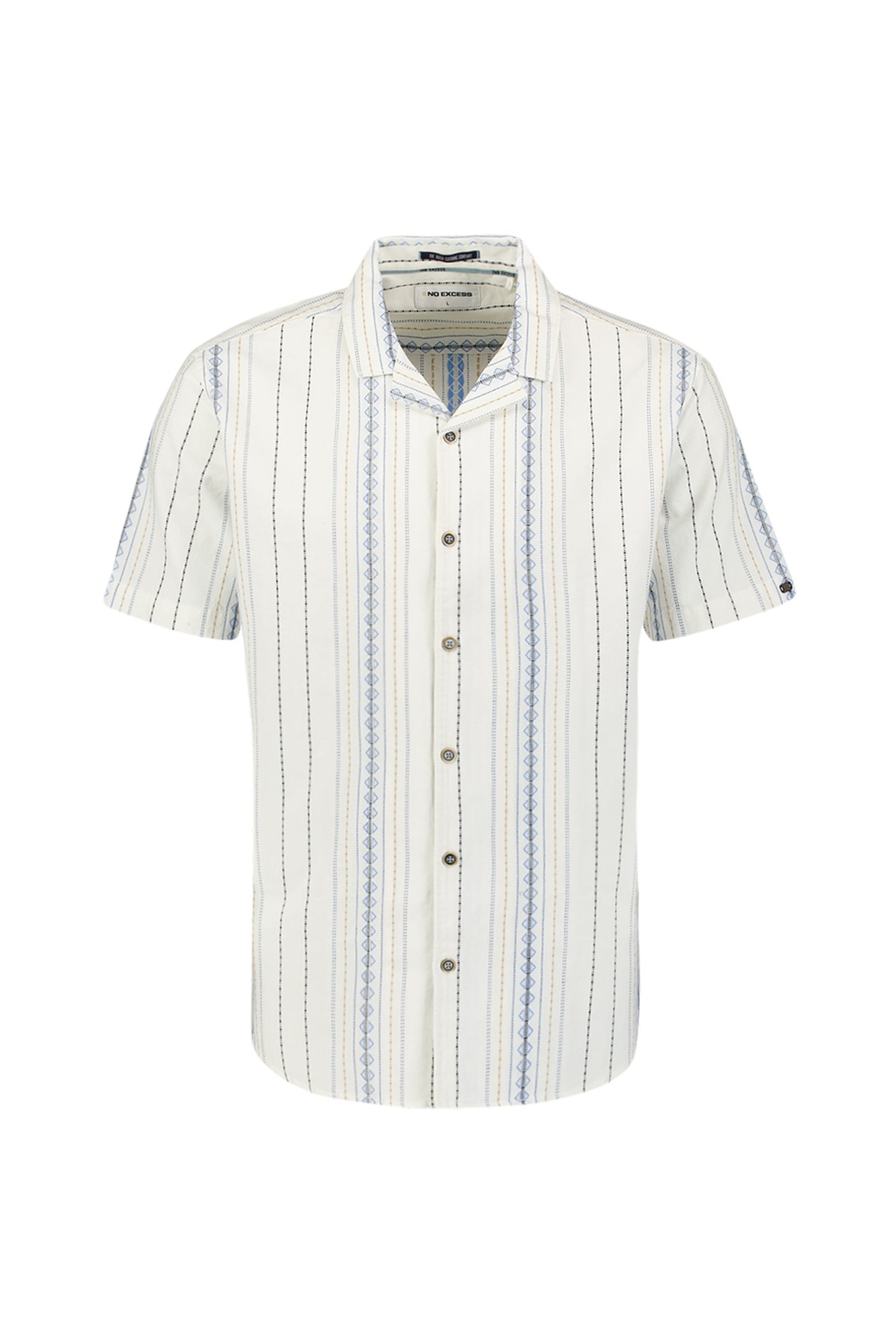 SHIRT SHORT SLEEVE REVERS COLLAR DOBBY VERTICAL EMBROIDERED 1