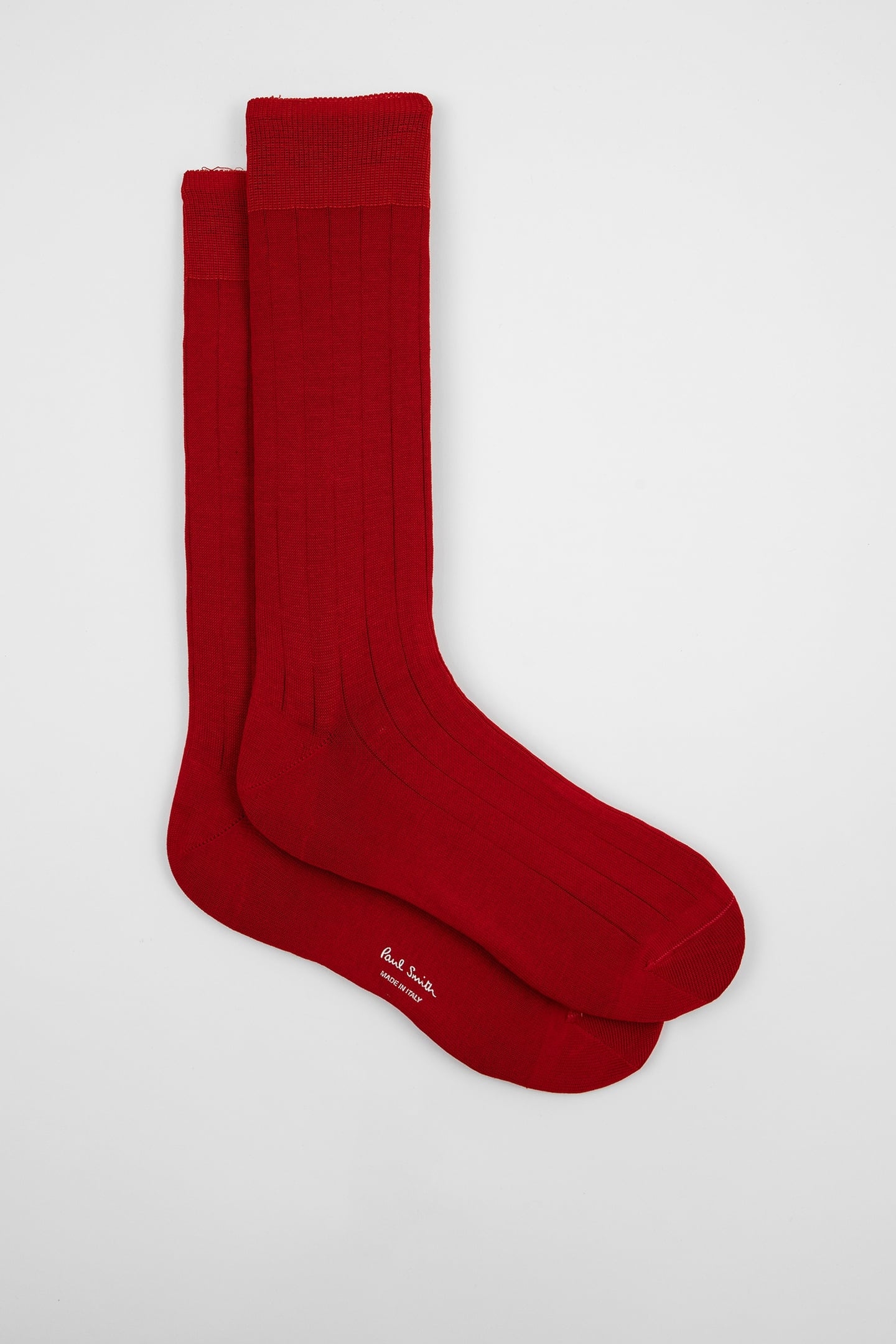 SOCK PLAIN RIB RED 1