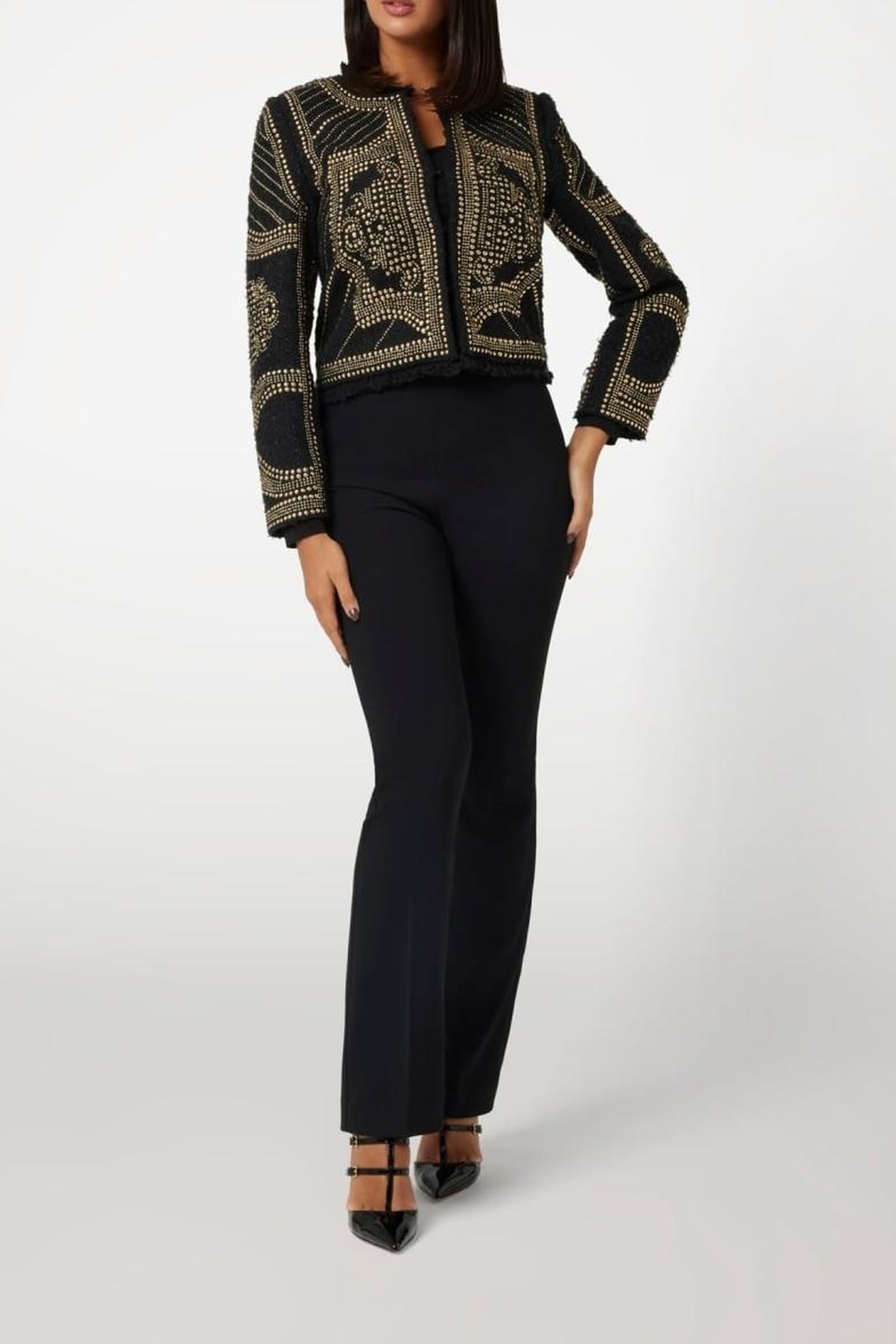 MARCIANO BY GUESS HELENE CROPPED STUDDED JACKET BLACK/GOLD 1