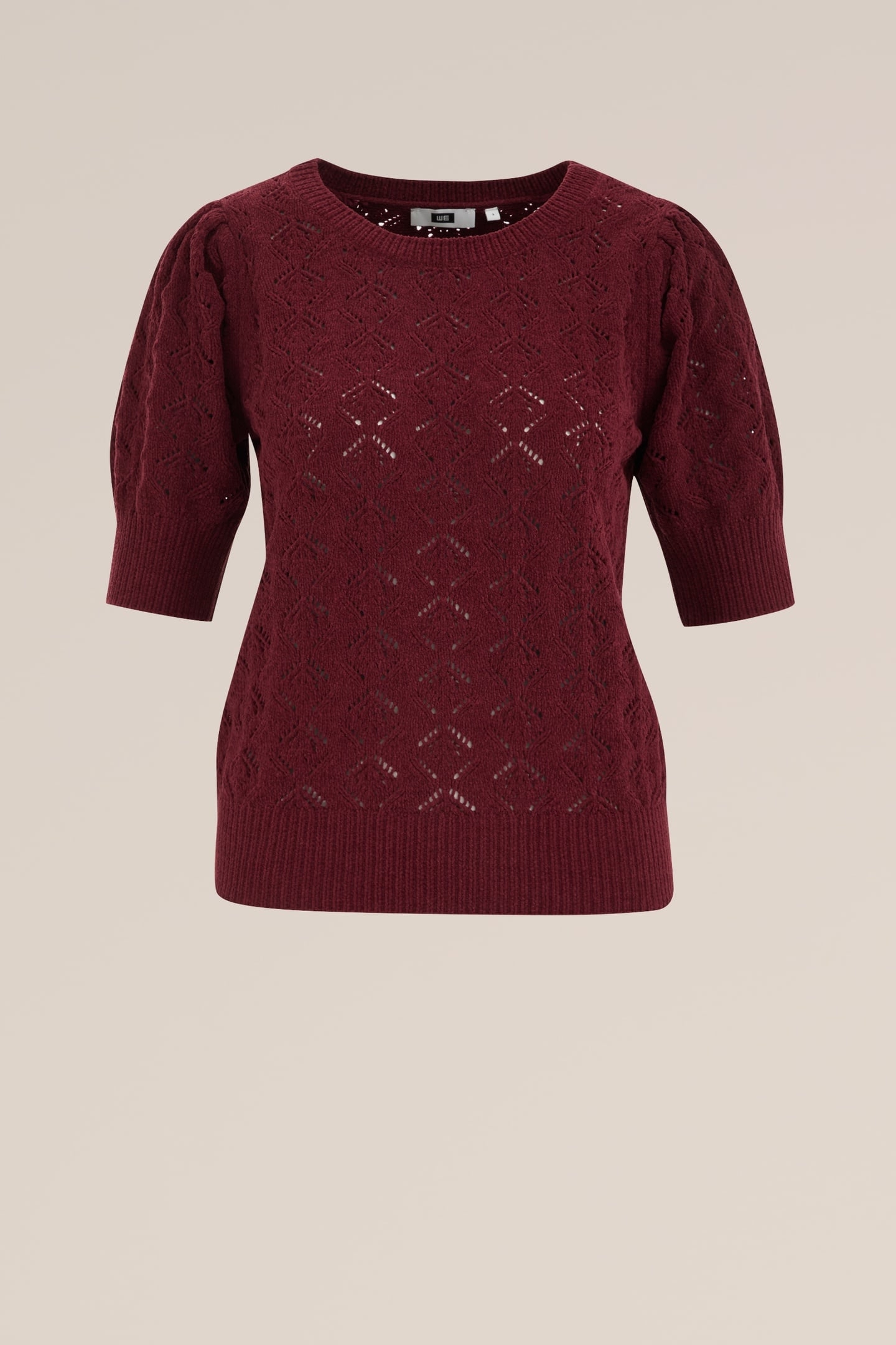 KNITTED PULLOVER BURGUNDY RED 4