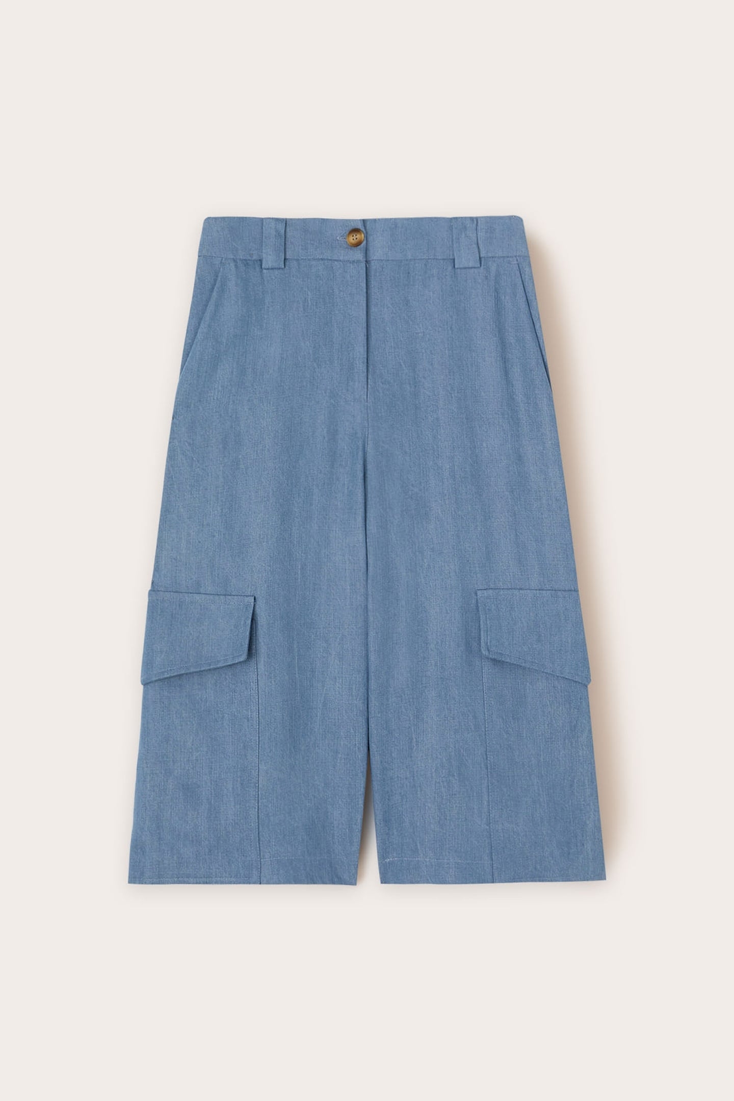 LYOCELL BERMUDA SHORTS WITH CARGO POCKETS LIGHT BLUE 4