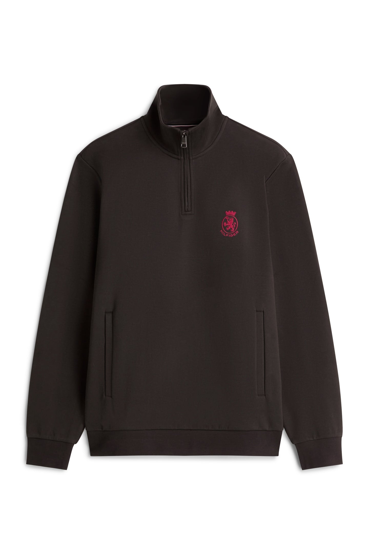 CREST EMBROIDERY QUARTER-ZIP JUMPER BLACK 5